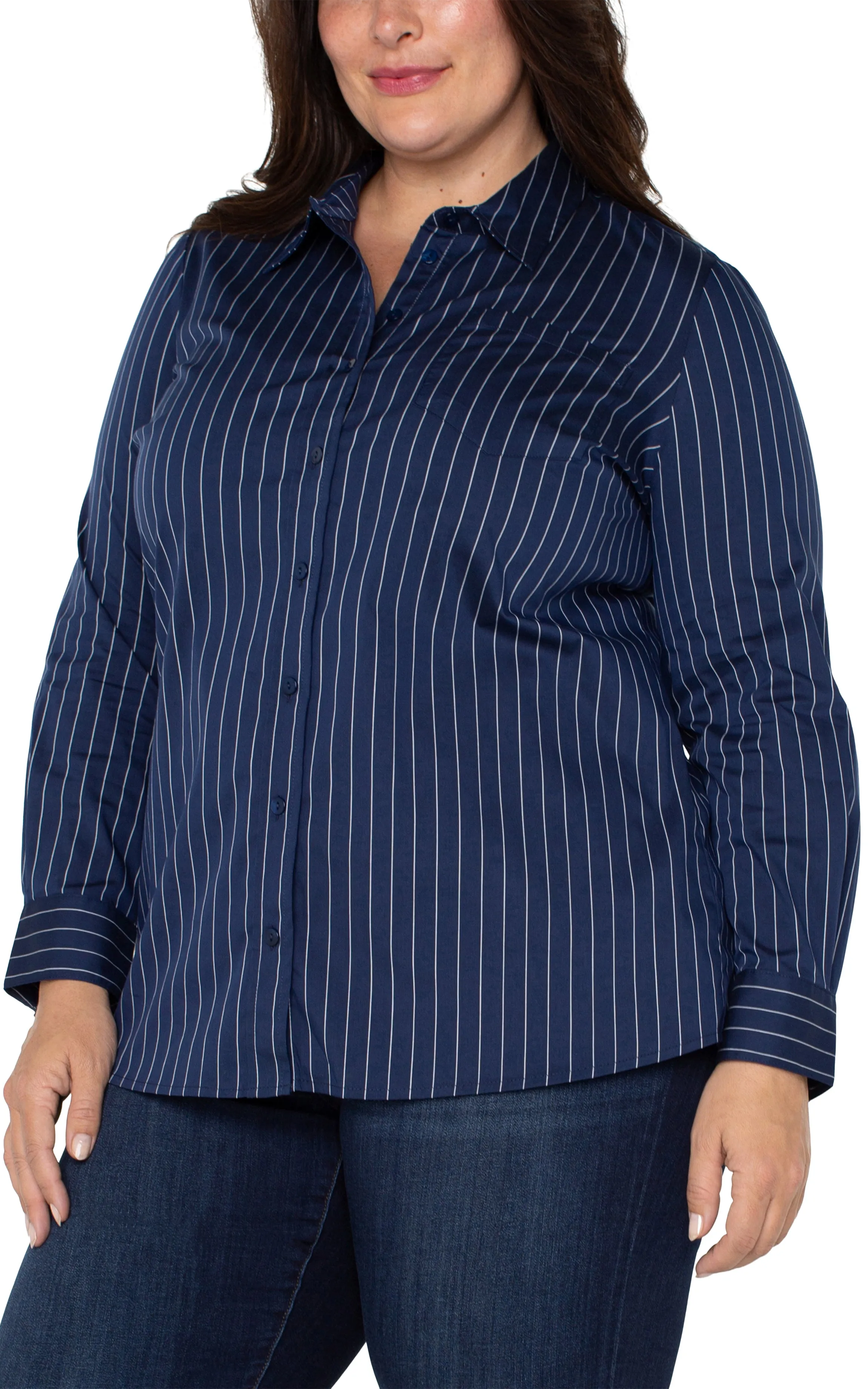 CLASSIC BUTTON FRONT POPLIN SHIRT sold by Liverpool Jeans Company product image thumbnail 4