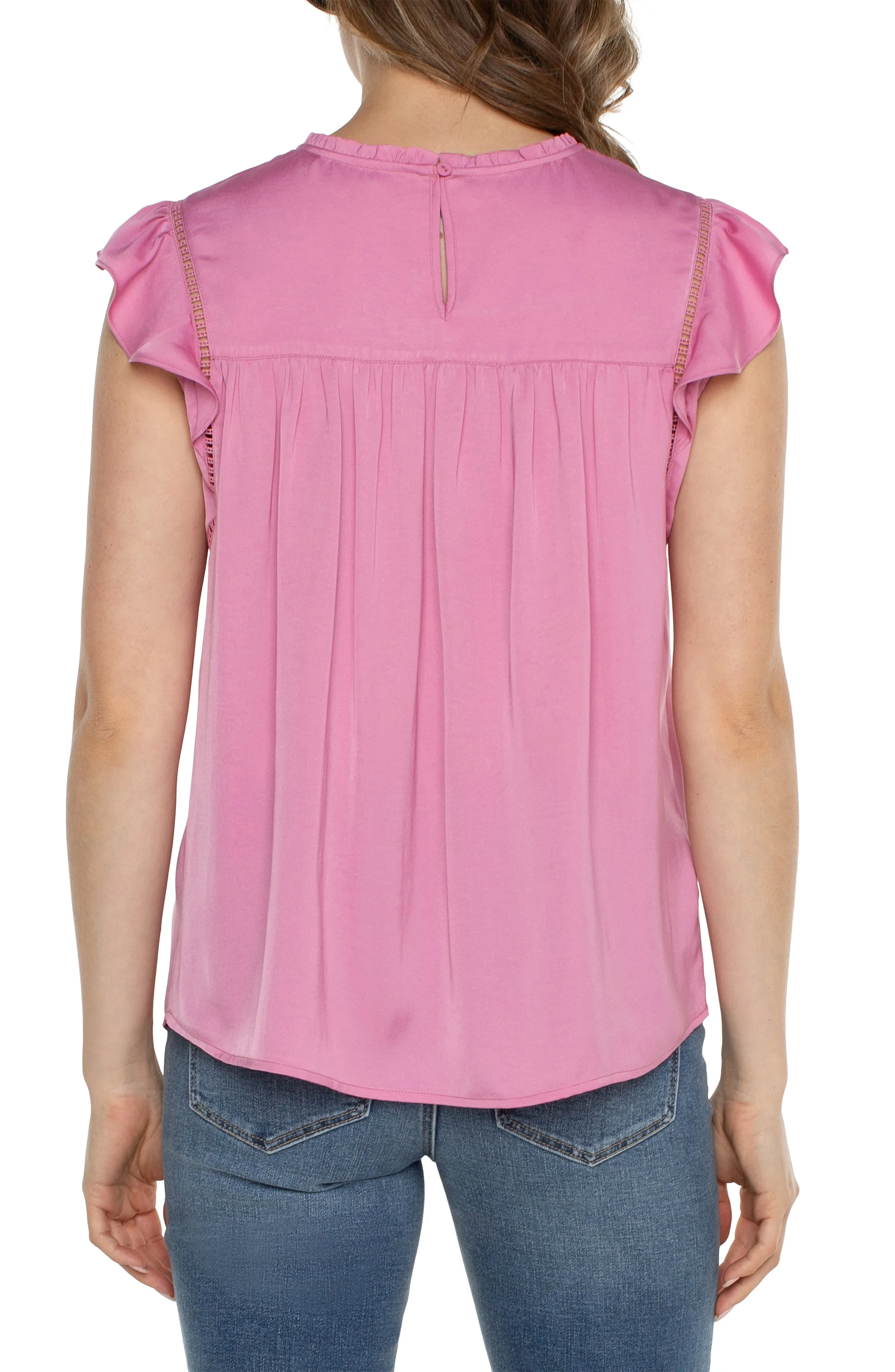 FLUTTER SLEEVE WOVEN TOP sold by Liverpool Jeans Company product image thumbnail 2