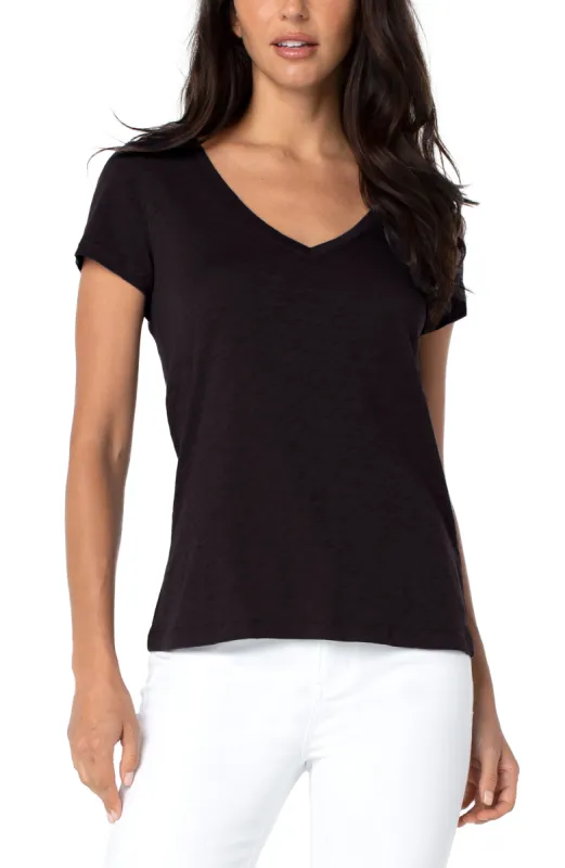 V-NECK SLUB KNIT TEE sold by Liverpool Jeans Company