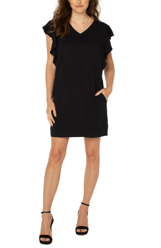 FLUTTER SLEEVE DRESS sold by Liverpool Jeans Company