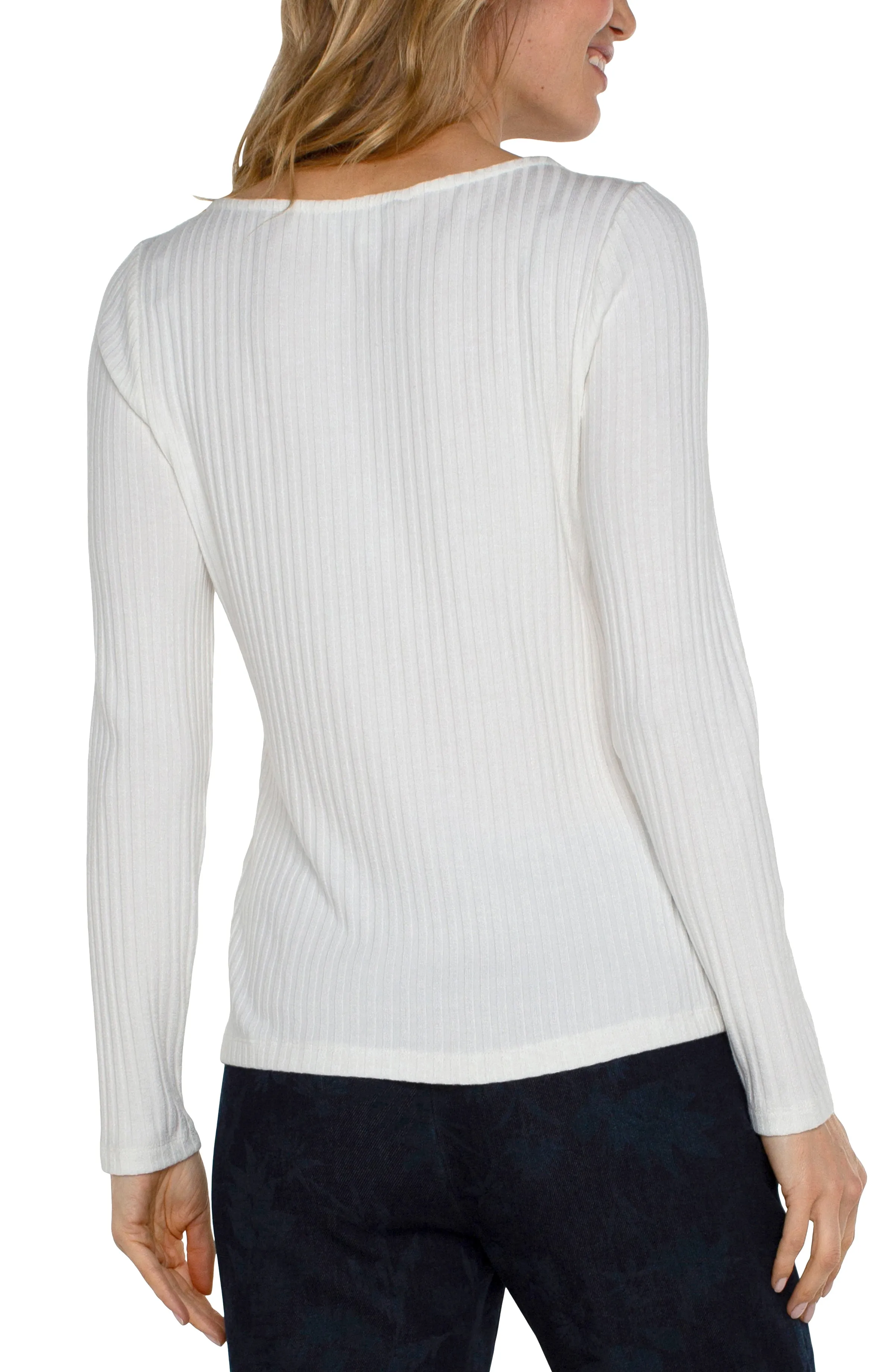 PETITE LONG SLEEVE BOAT NECK KNIT TOP sold by Liverpool Jeans Company product image thumbnail 2
