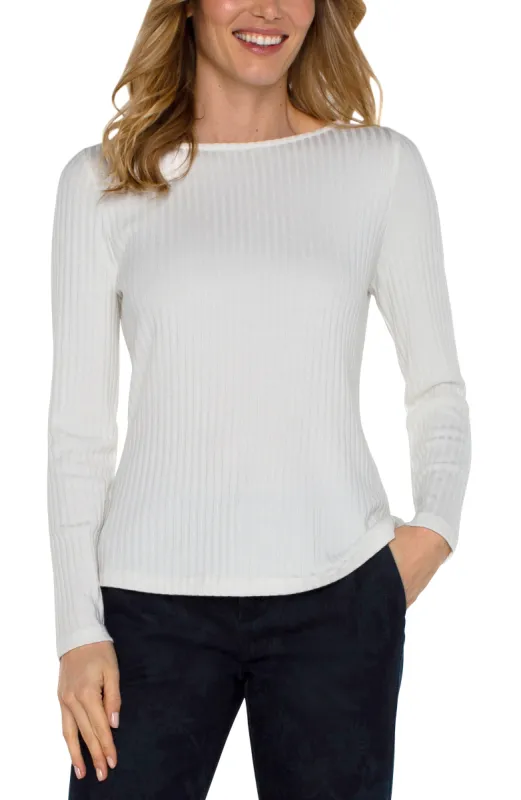 PETITE LONG SLEEVE BOAT NECK KNIT TOP sold by Liverpool Jeans Company