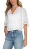 EMBROIDERED WOVEN TOP WITH FRONT TIE sold by Liverpool Jeans Company
