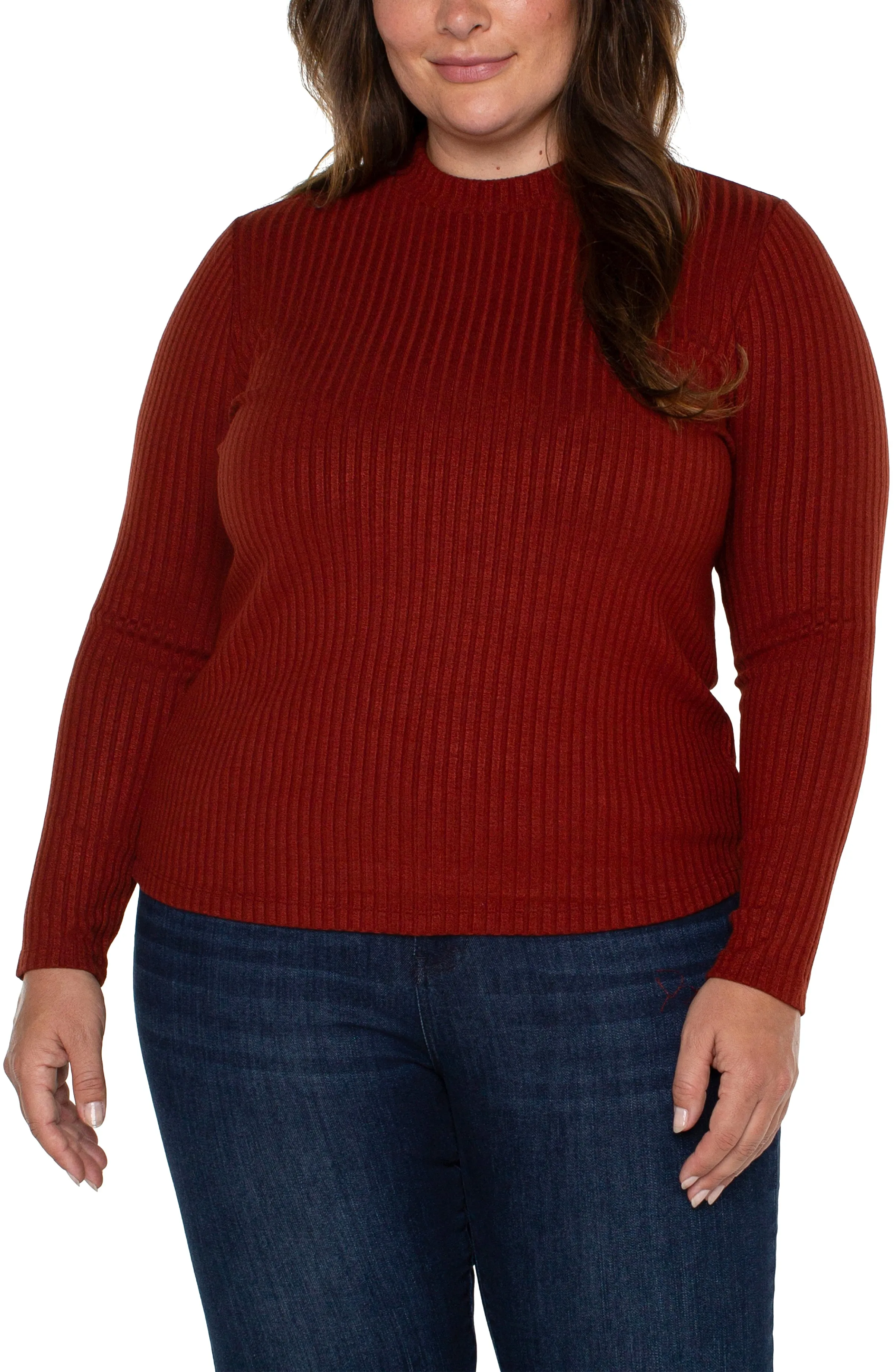 MOCK NECK LONG SLEEVE KNIT TOP sold by Liverpool Jeans Company