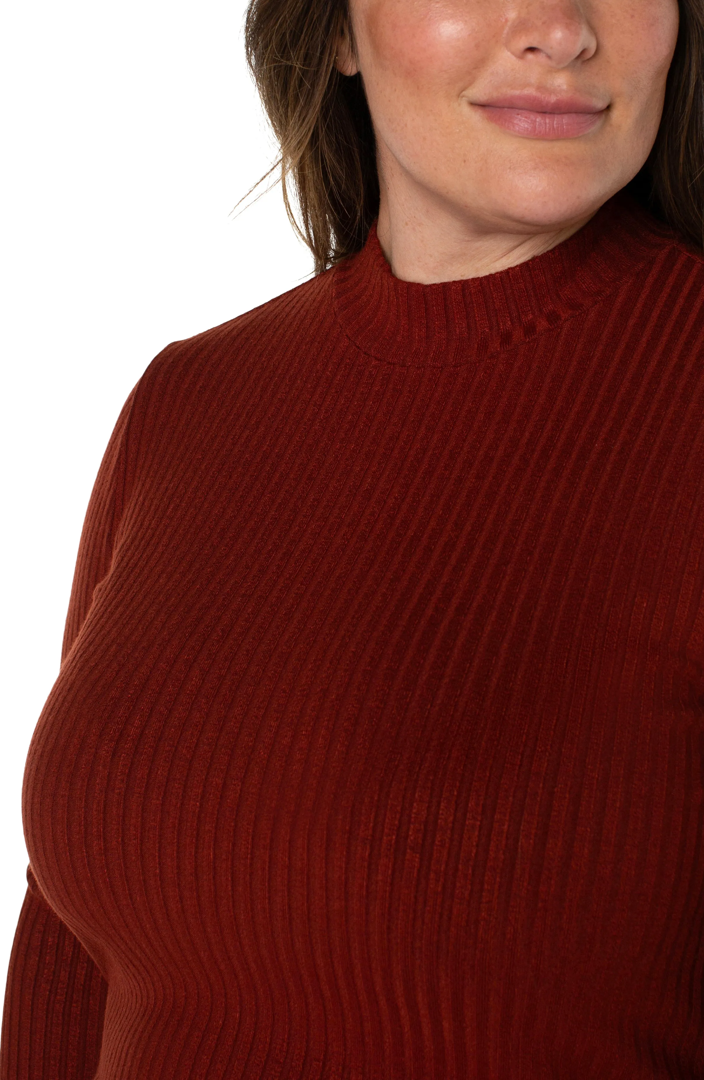 MOCK NECK LONG SLEEVE KNIT TOP sold by Liverpool Jeans Company product image thumbnail 3