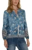 LONG SLEEVE BUTTON FRONT WOVEN TOP sold by Liverpool Jeans Company