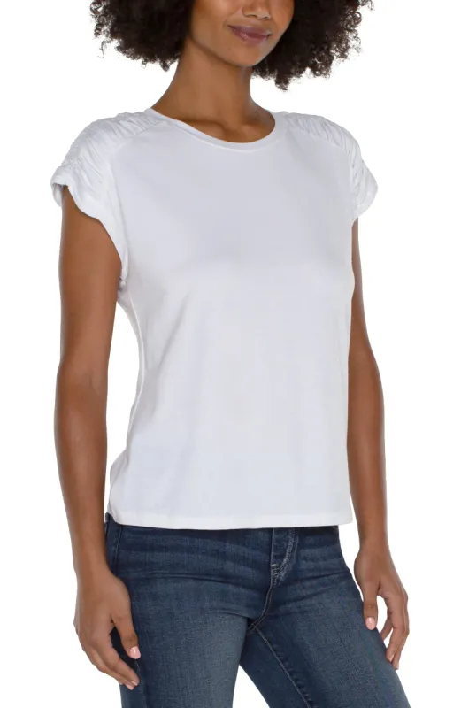 SMOCKED SHOULDER RAGLAN KNIT TOP sold by Liverpool Jeans Company
