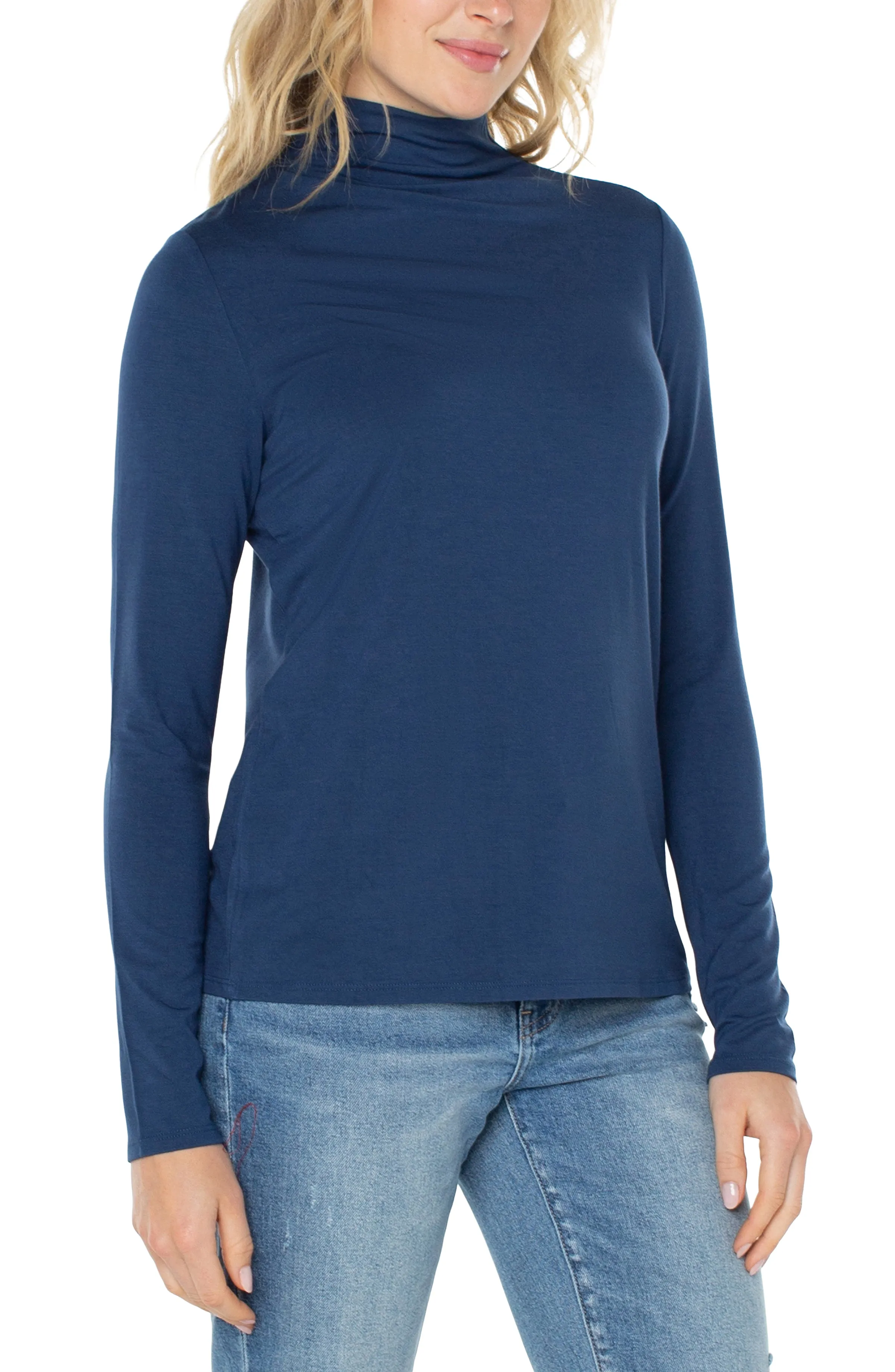 MOCK NECK LONG SLEEVE KNIT TOP sold by Liverpool Jeans Company product image thumbnail 3