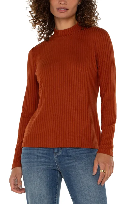 MOCK NECK LONG SLEEVE KNIT TOP sold by Liverpool Jeans Company