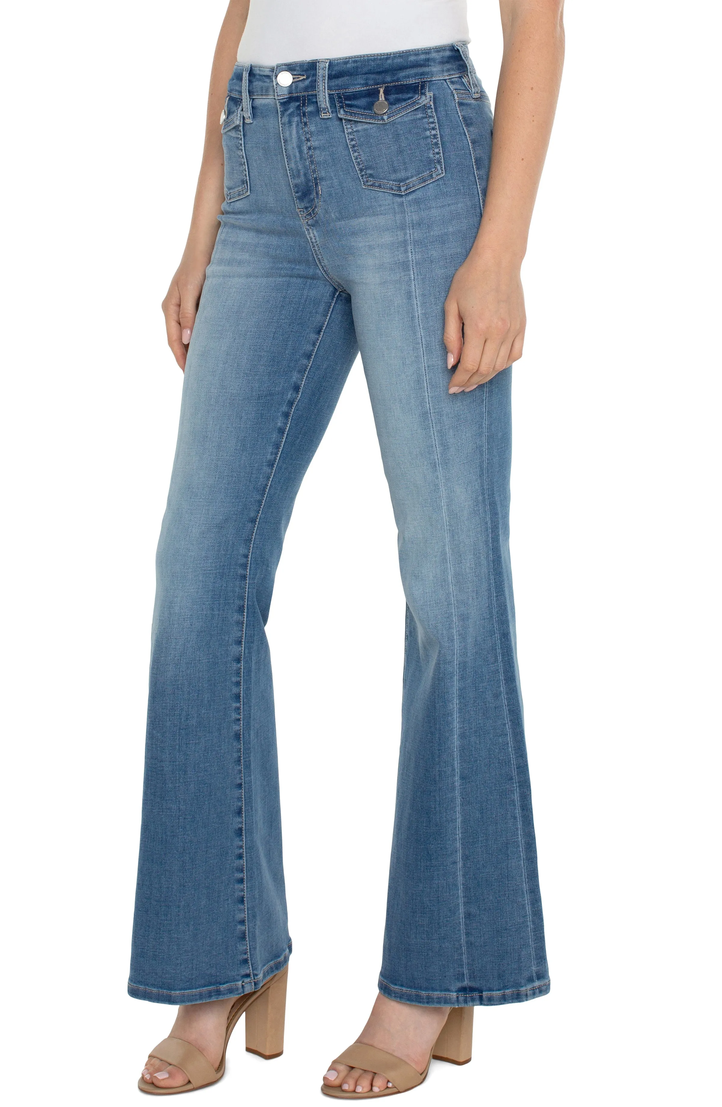 ECO HANNAH FLARE WITH FLAP FRONT POCKETS sold by Liverpool Jeans Company product image thumbnail 2