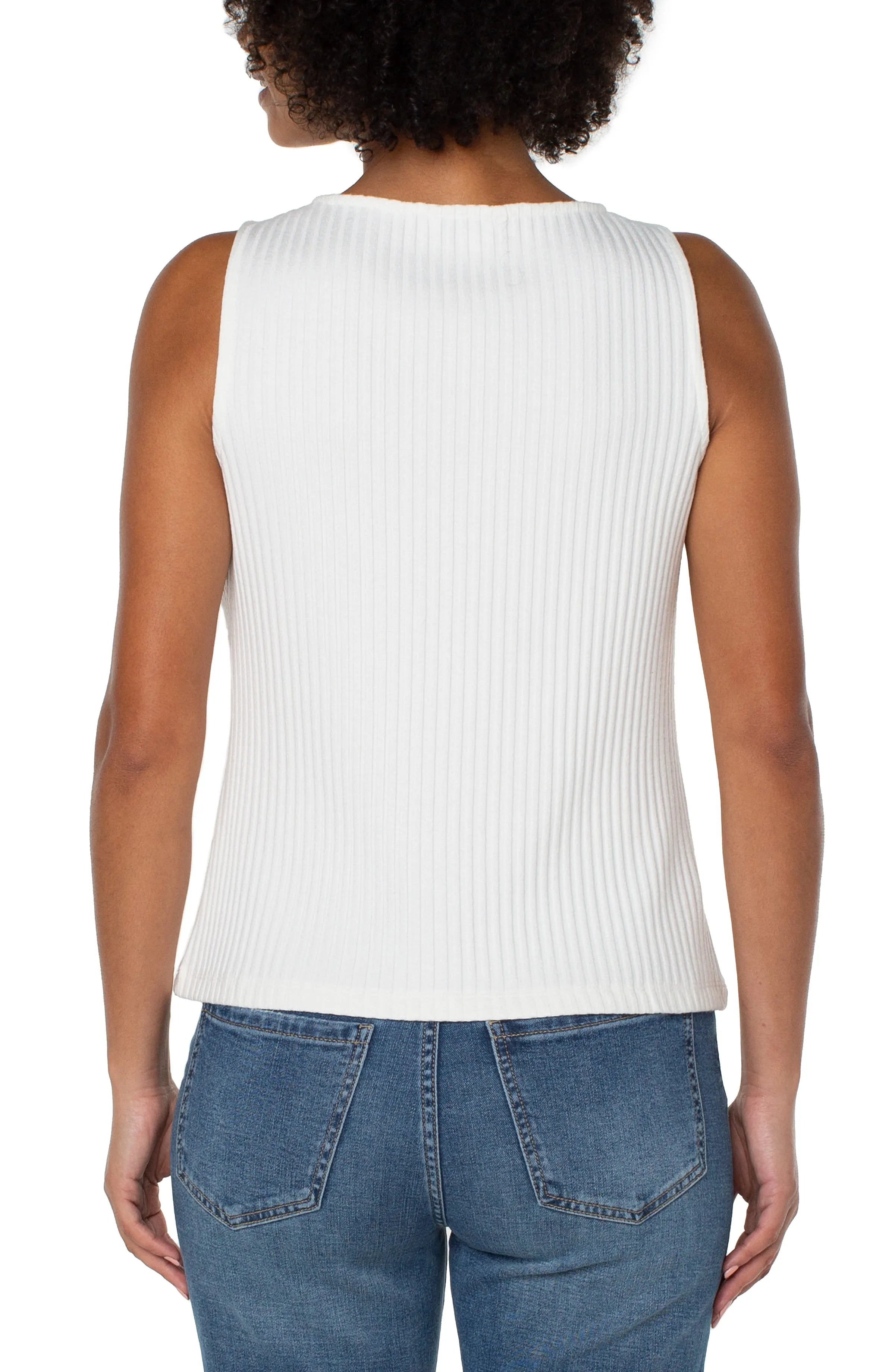 PETITE SLEEVELESS BOAT NECK RIB KNIT TOP sold by Liverpool Jeans Company product image thumbnail 2