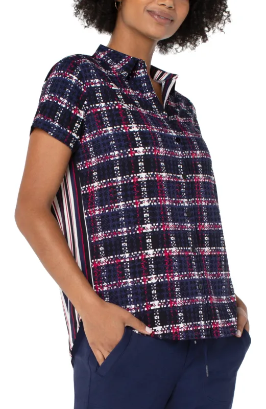 ROLLED SLEEVE BUTTON FRONT SHIRT sold by Liverpool Jeans Company