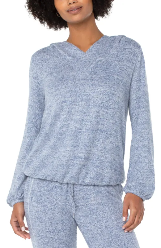 HOODIE WITH CROSSOVER NECKLINE sold by Liverpool Jeans Company