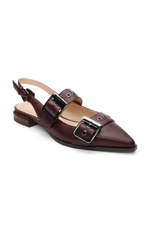 VILLA LEATHER SLINGBACK WITH DOUBLE BUCKLE sold by Liverpool Jeans Company
