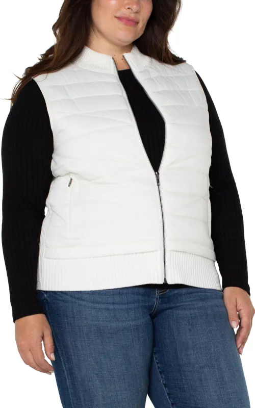 SLEEVELESS QUILTED FULL ZIP SWEATER VEST sold by Liverpool Jeans Company