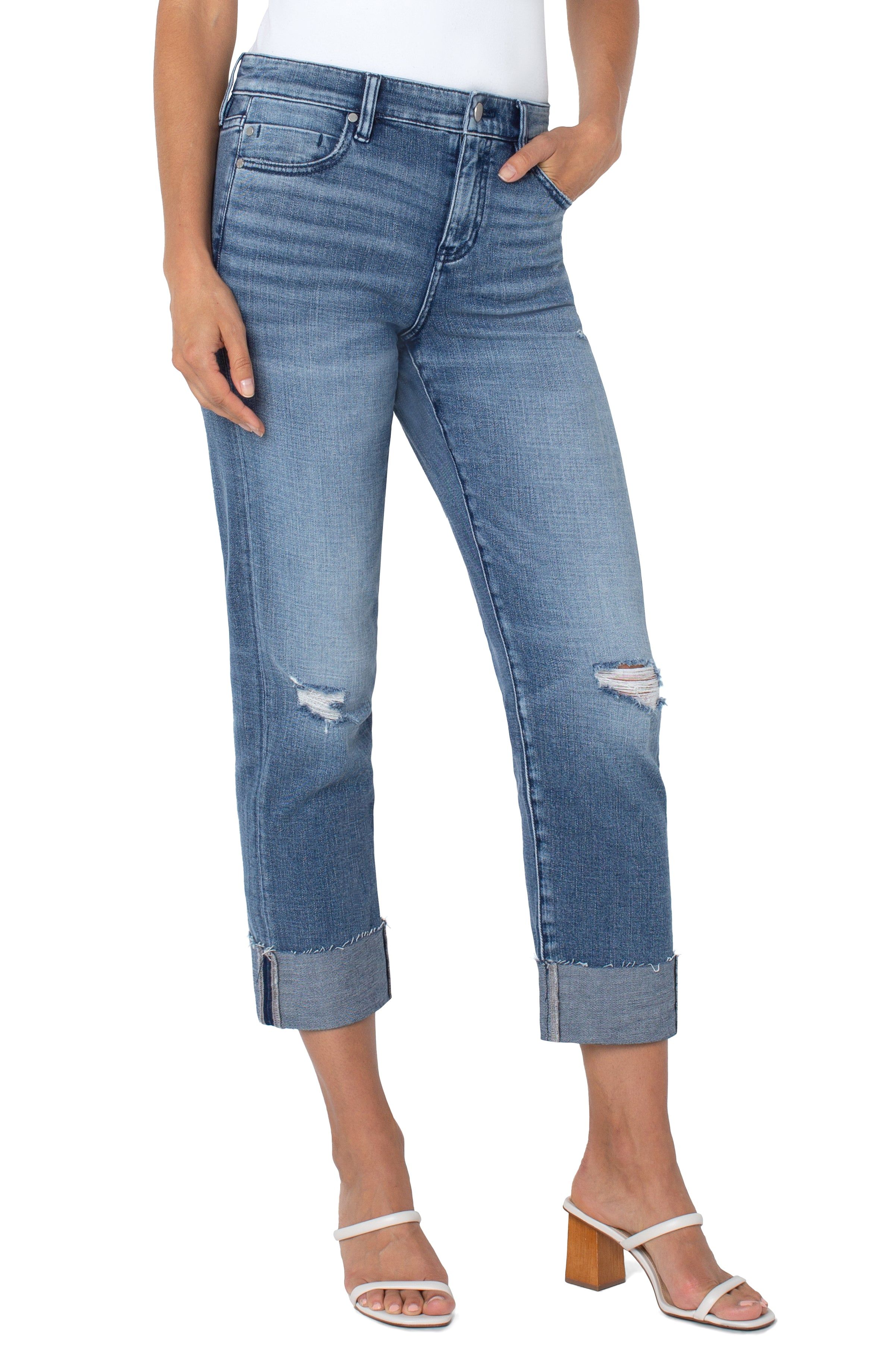 MARLEY GIRLFRIEND WITH RAW CUT CUFF sold by Liverpool Jeans Company product image thumbnail 4