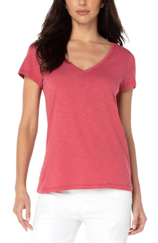 V-NECK SLUB KNIT TEE sold by Liverpool Jeans Company