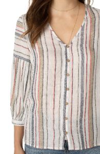BUTTON FRONT PEASANT BLOUSE sold by Liverpool Jeans Company