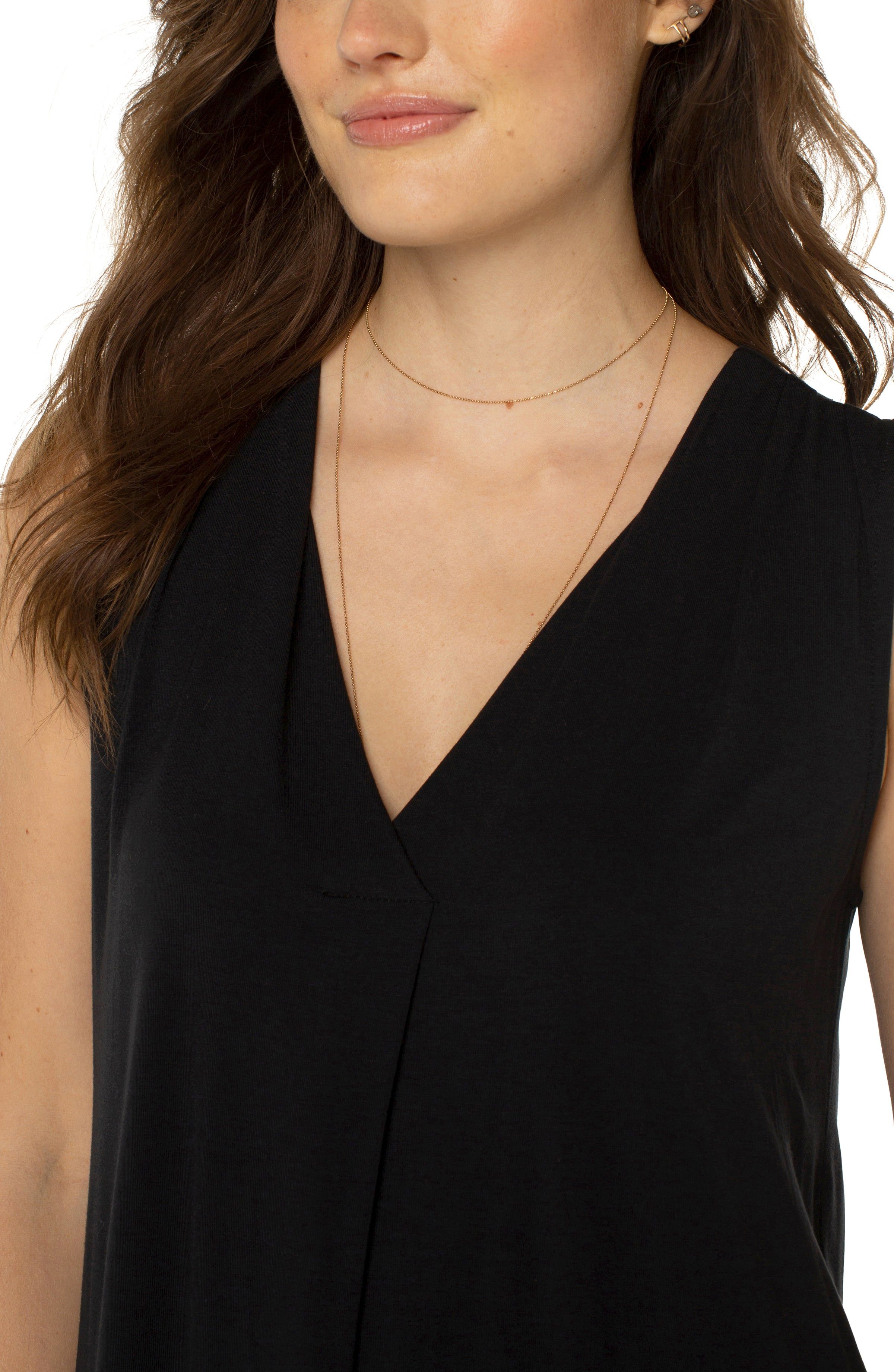 PETITE SLEEVELESS V-NECK KNIT TOP sold by Liverpool Jeans Company product image thumbnail 3