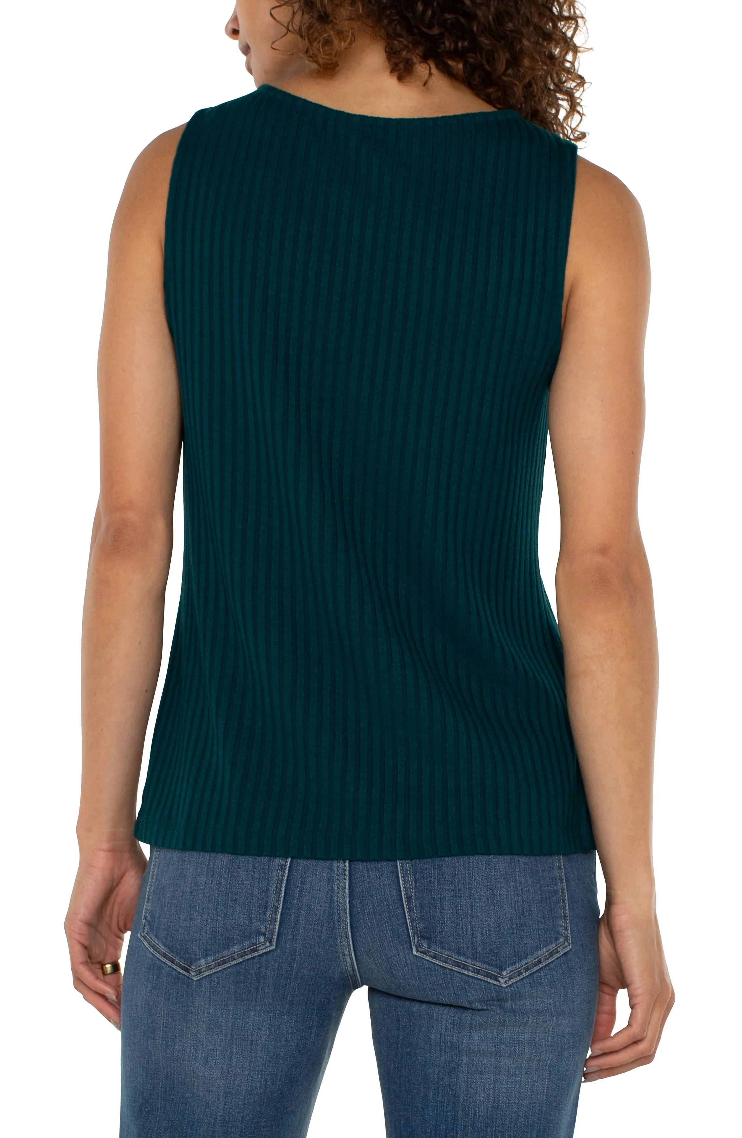 SLEEVELESS BOAT NECK RIB KNIT TOP sold by Liverpool Jeans Company product image thumbnail 3