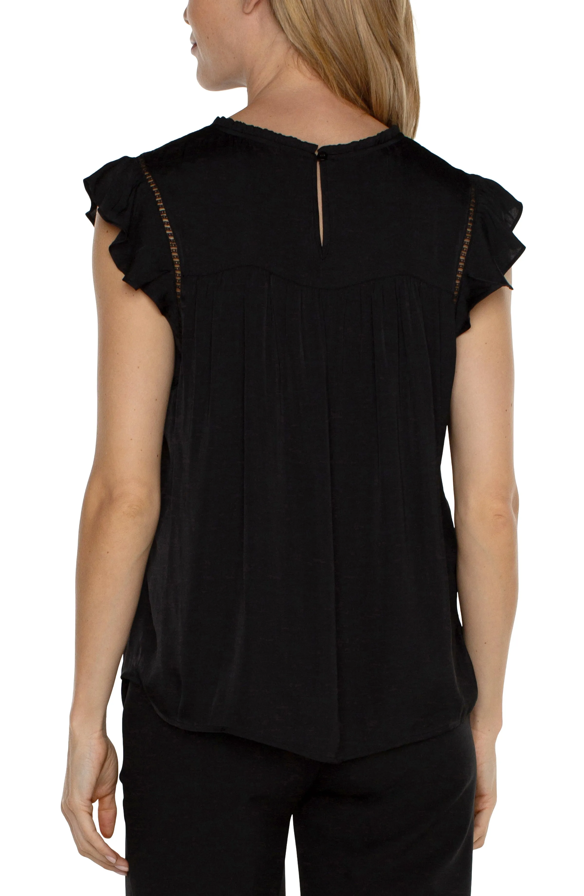 FLUTTER SLEEVE WOVEN TOP sold by Liverpool Jeans Company product image thumbnail 2