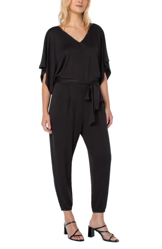 DOLMAN KNIT JUMPSUIT WITH SELF TIE sold by Liverpool Jeans Company