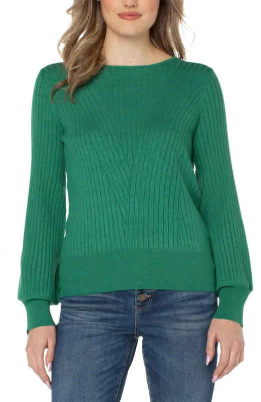CREW NECK SWEATER WITH TRANSFER RIB DETAIL sold by Liverpool Jeans Company