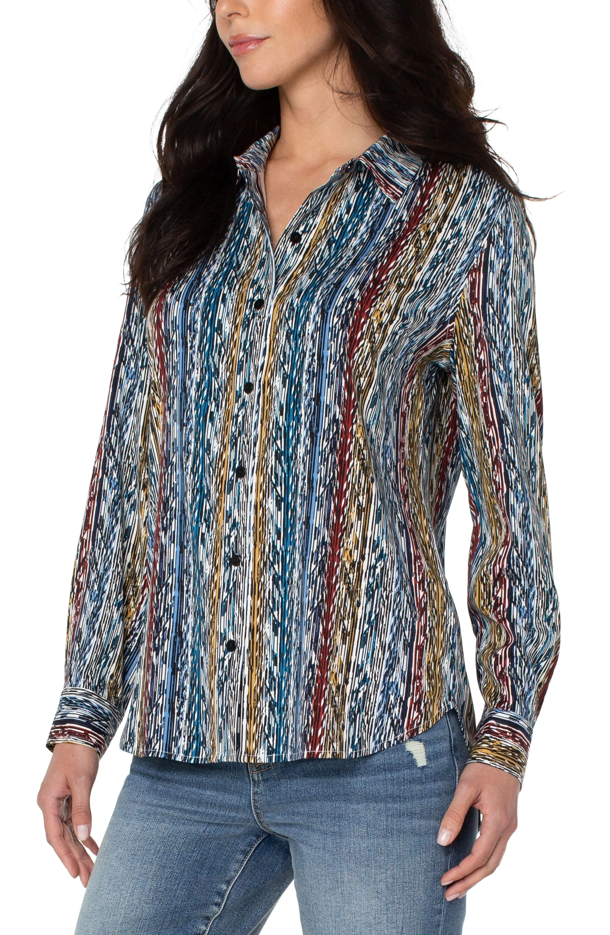 PETITE BUTTON FRONT BLOUSE sold by Liverpool Jeans Company product image thumbnail 2