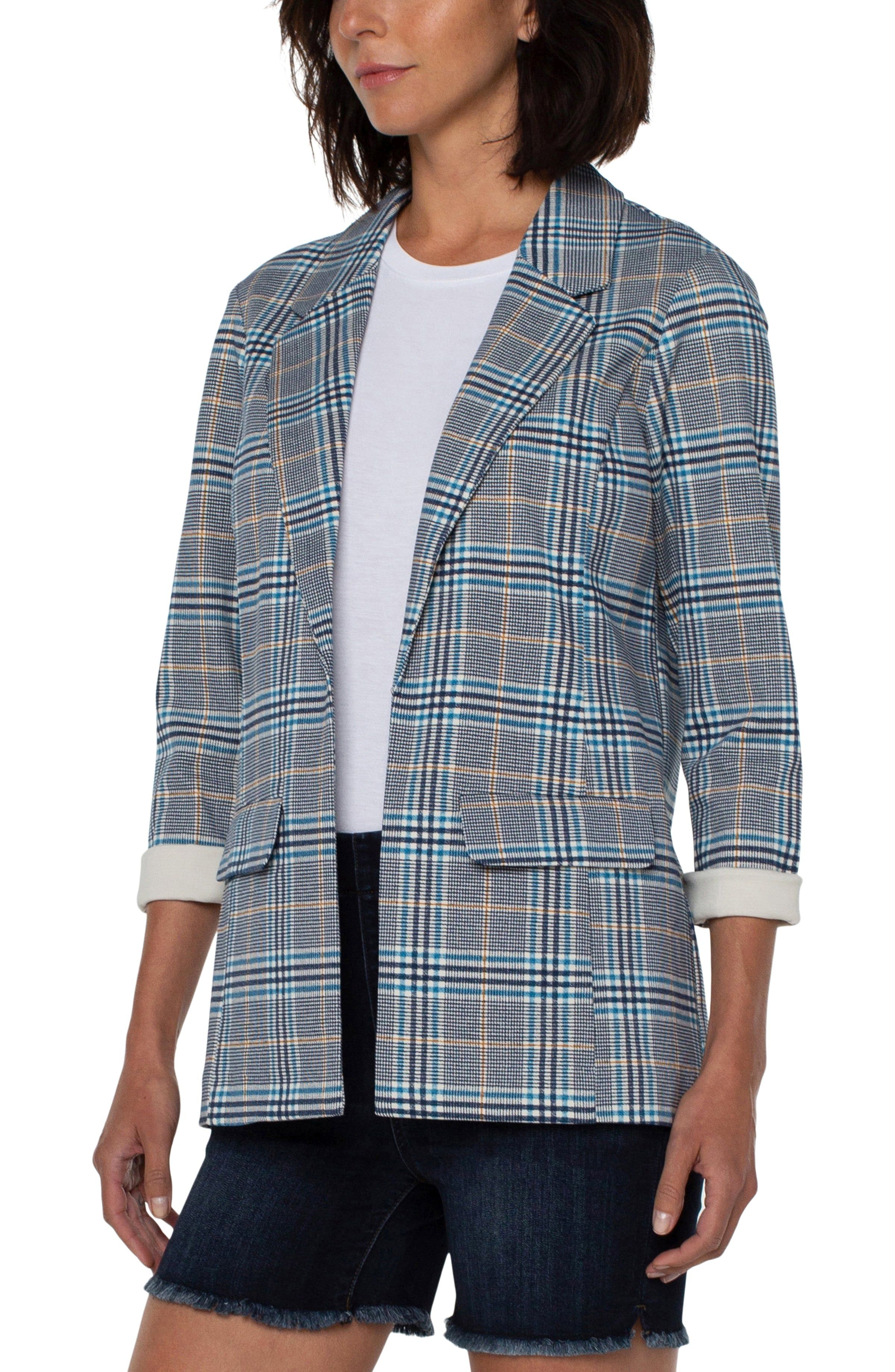 PETITE BOYFRIEND BLAZER WITH PRINCESS DART PATTERN KNIT sold by Liverpool Jeans Company product image thumbnail 3