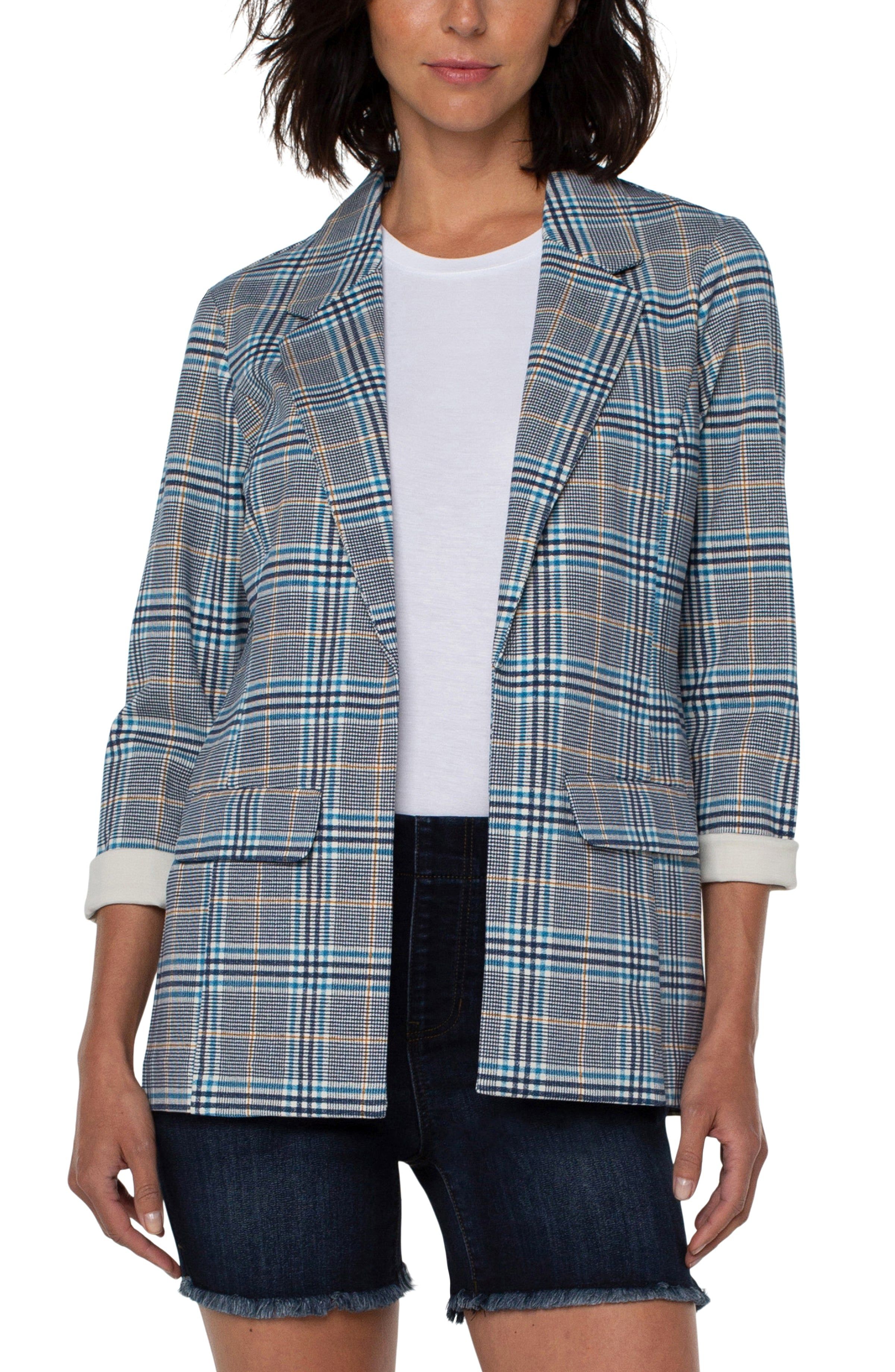 PETITE BOYFRIEND BLAZER WITH PRINCESS DART PATTERN KNIT sold by Liverpool Jeans Company