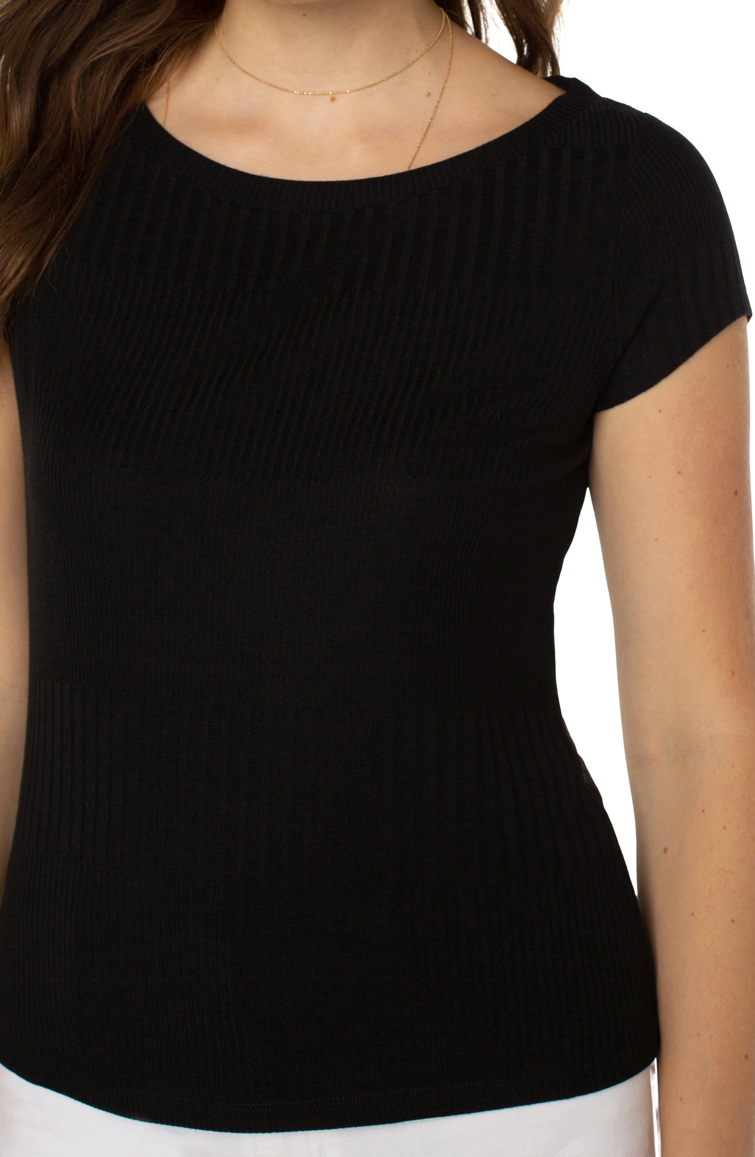 CAP SLEEVE BOAT NECK BABY TEE sold by Liverpool Jeans Company product image thumbnail 2