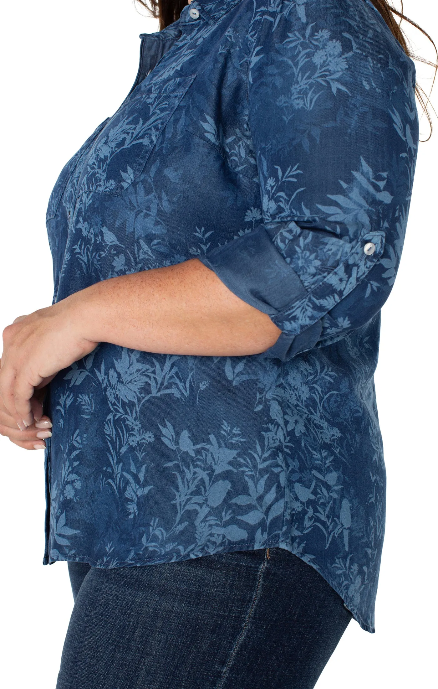 ROLLED SLEEVE BUTTON DOWN SHIRT sold by Liverpool Jeans Company product image thumbnail 3