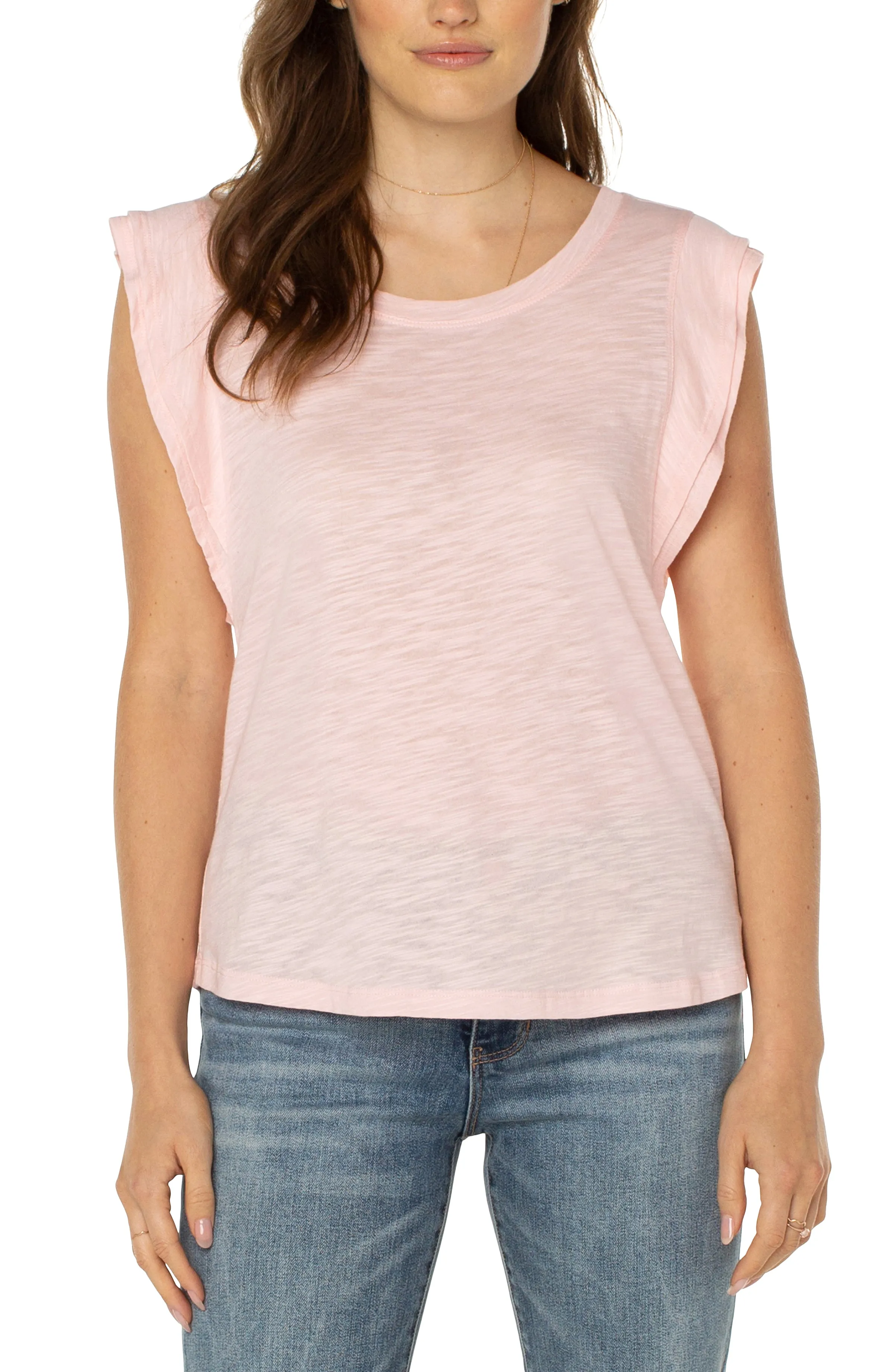 DOUBLE FLUTTER SLEEVE KNIT TOP sold by Liverpool Jeans Company