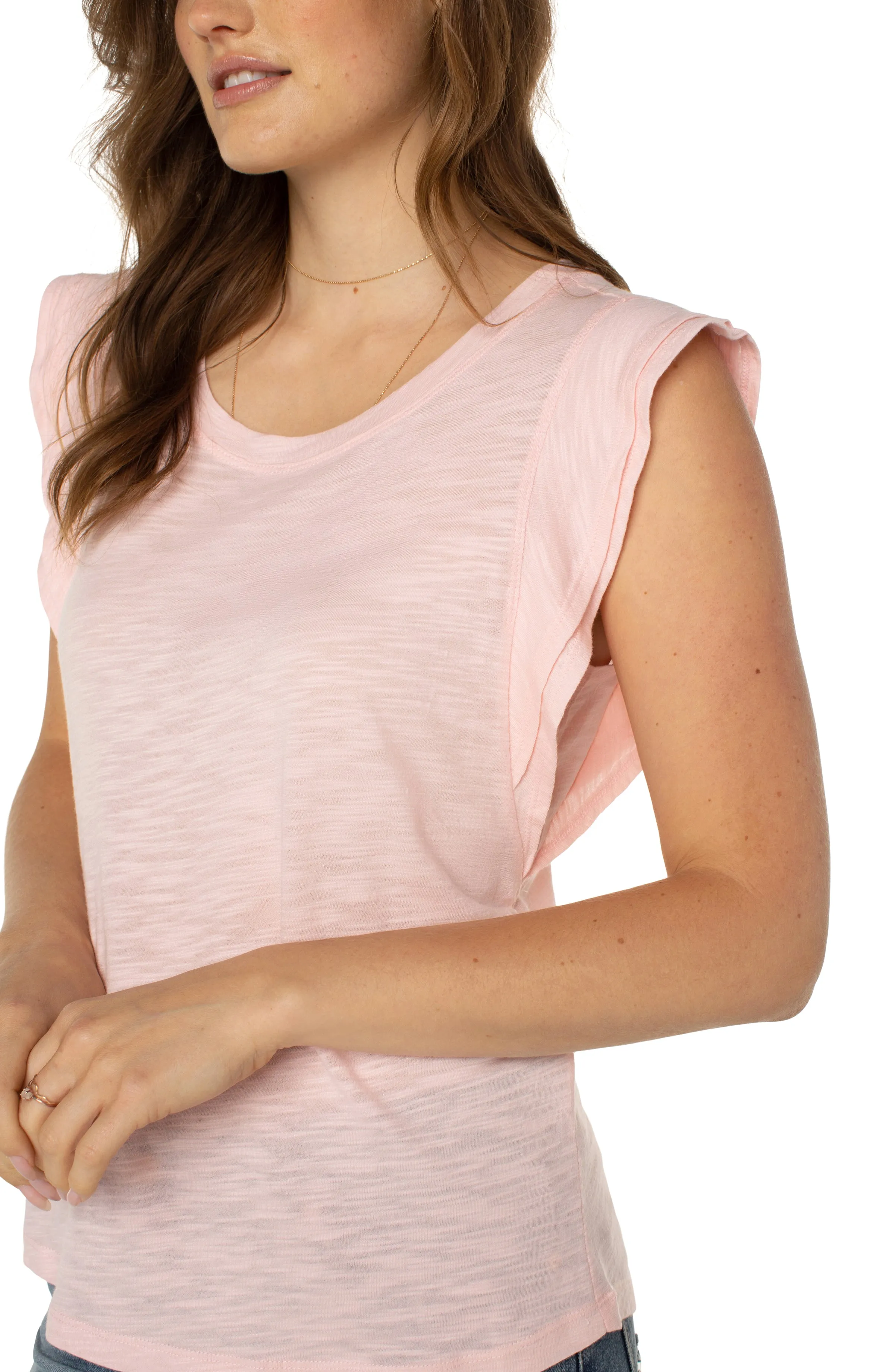 DOUBLE FLUTTER SLEEVE KNIT TOP sold by Liverpool Jeans Company product image thumbnail 2