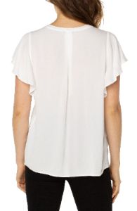 FLUTTER SLEEVE POPOVER BLOUSE WITH PIN TUCKS sold by Liverpool Jeans Company
