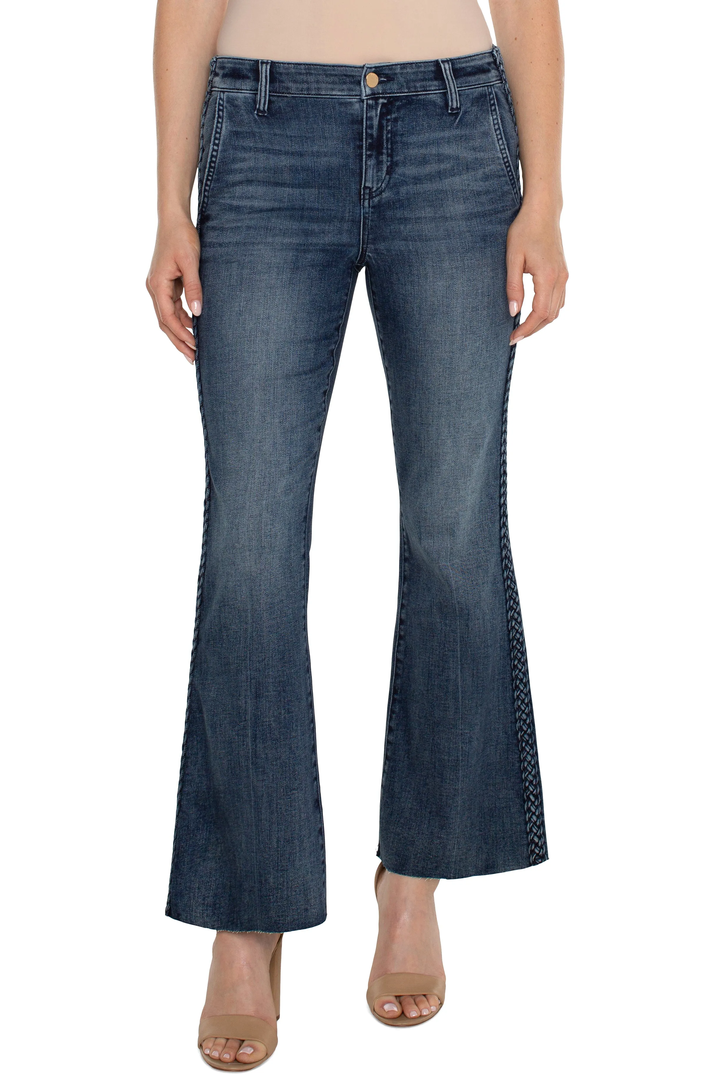 ECO HANNAH FLARE WITH BRAIDED TRIM sold by Liverpool Jeans Company