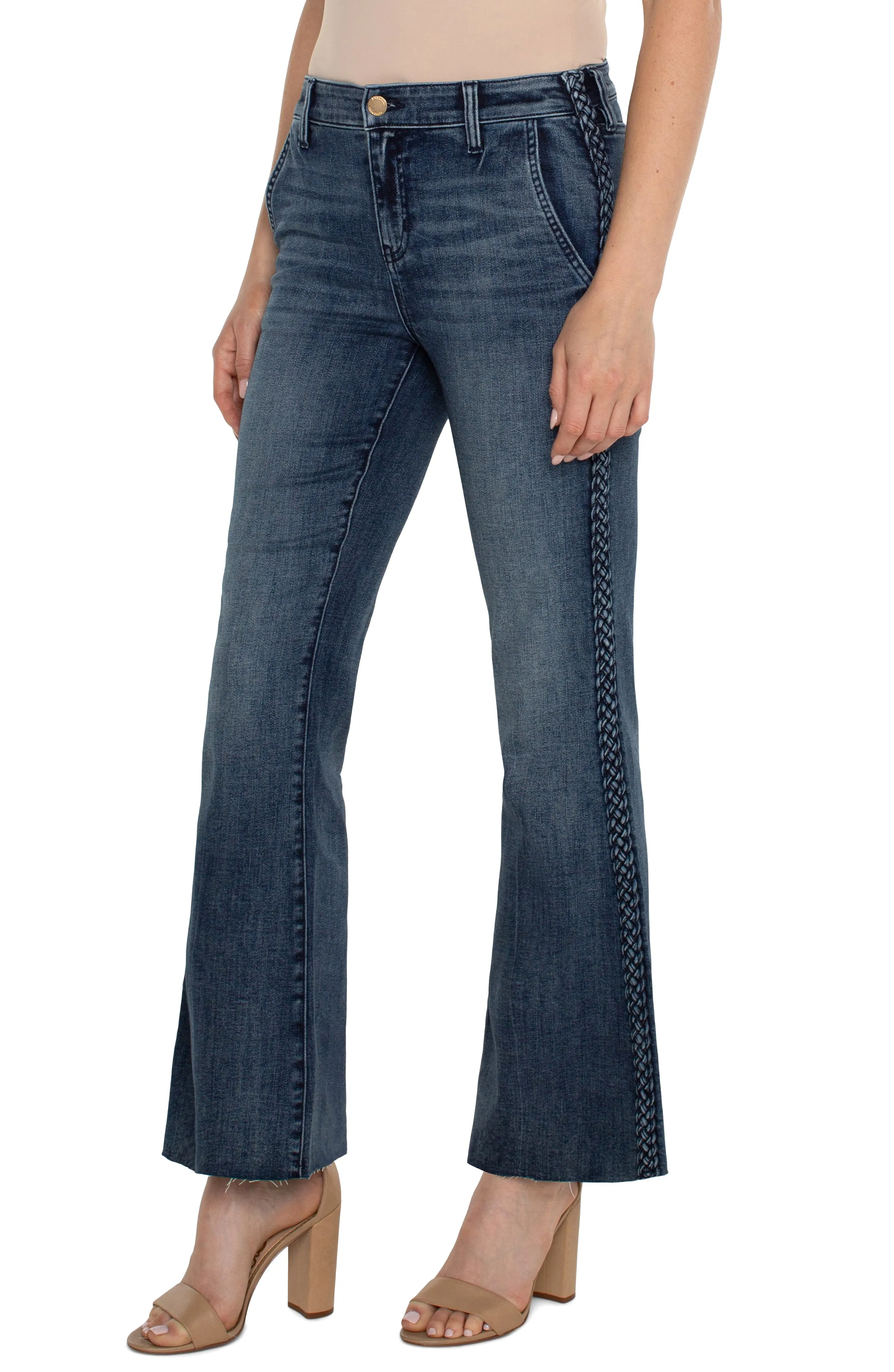 ECO HANNAH FLARE WITH BRAIDED TRIM sold by Liverpool Jeans Company product image thumbnail 5