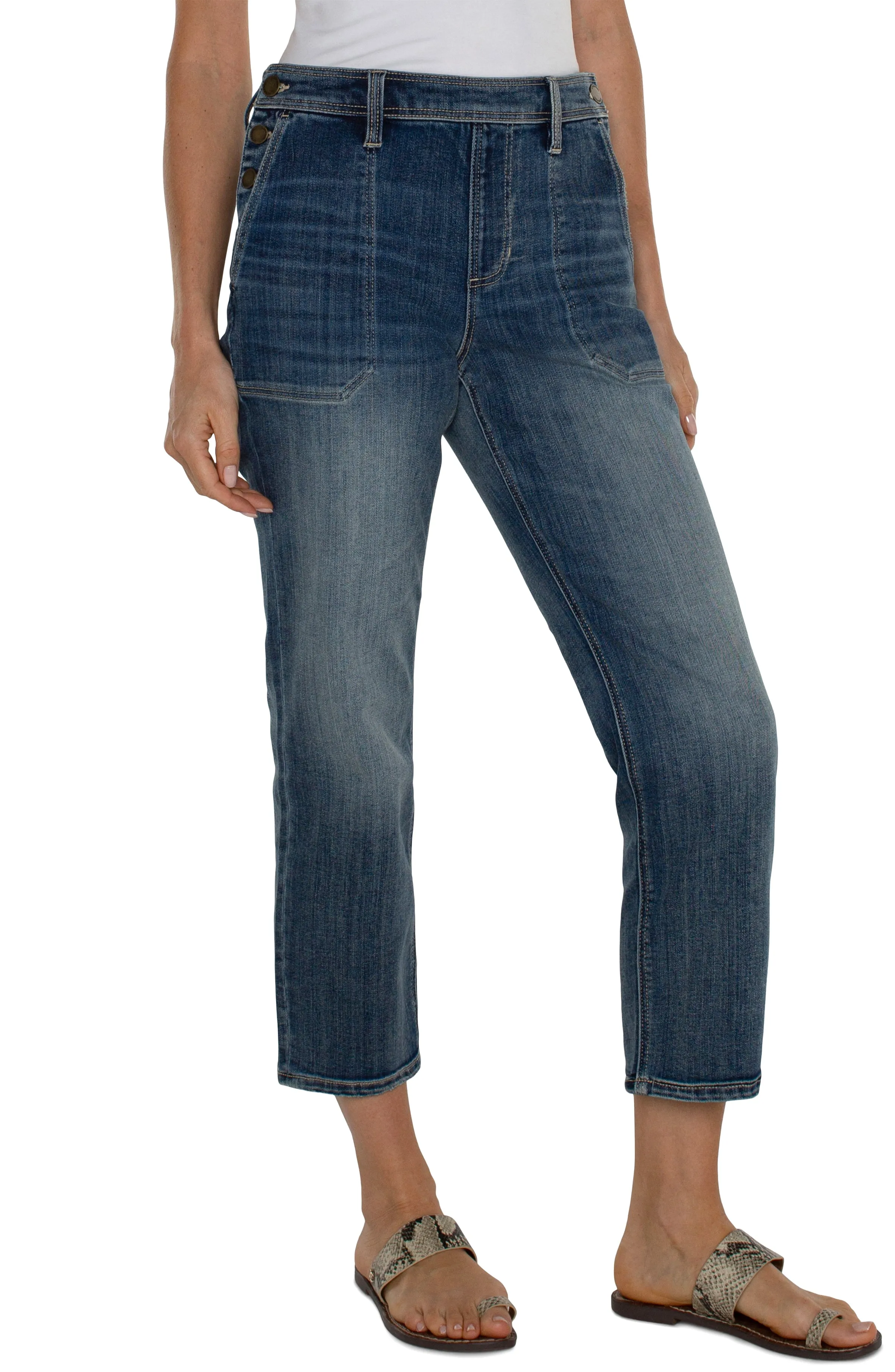 EASY UTILITY JEAN WITH SIDE BUTTON CLOSURE - ECO sold by Liverpool Jeans Company product image thumbnail 4