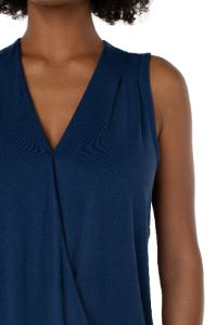SLEEVELESS V-NECK DRAPE FRONT KNIT TOP sold by Liverpool Jeans Company