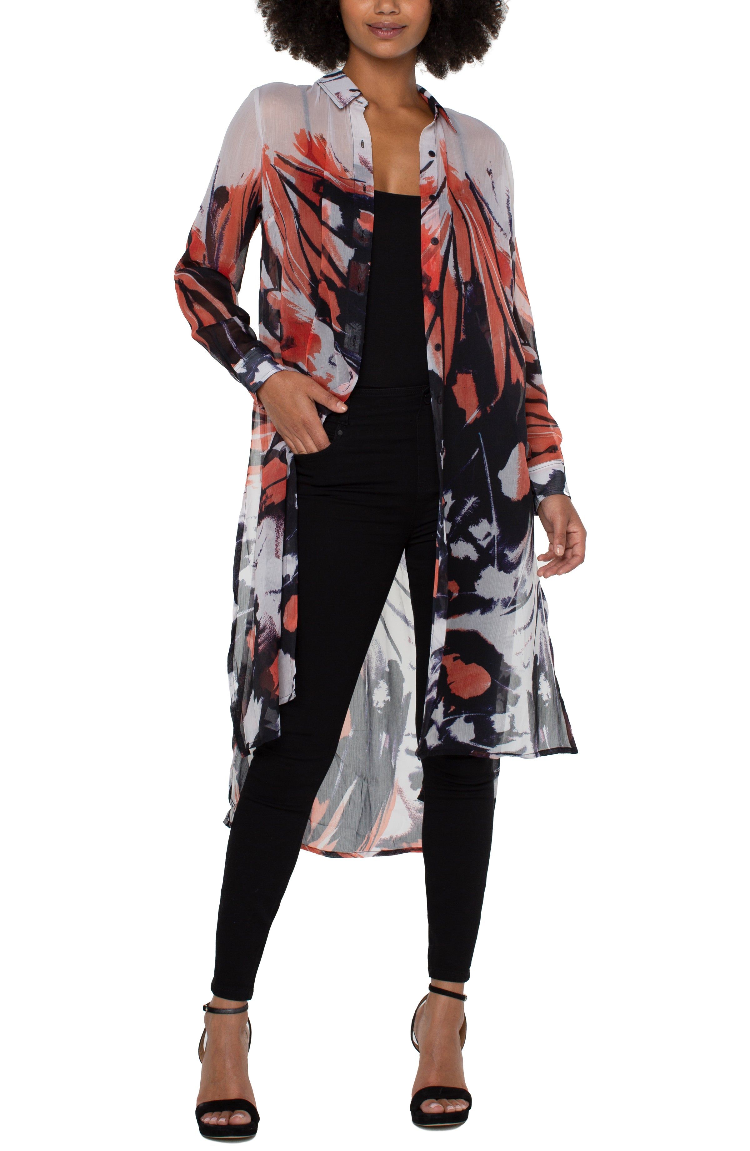 LONGLINE PRINTED BLOUSE sold by Liverpool Jeans Company