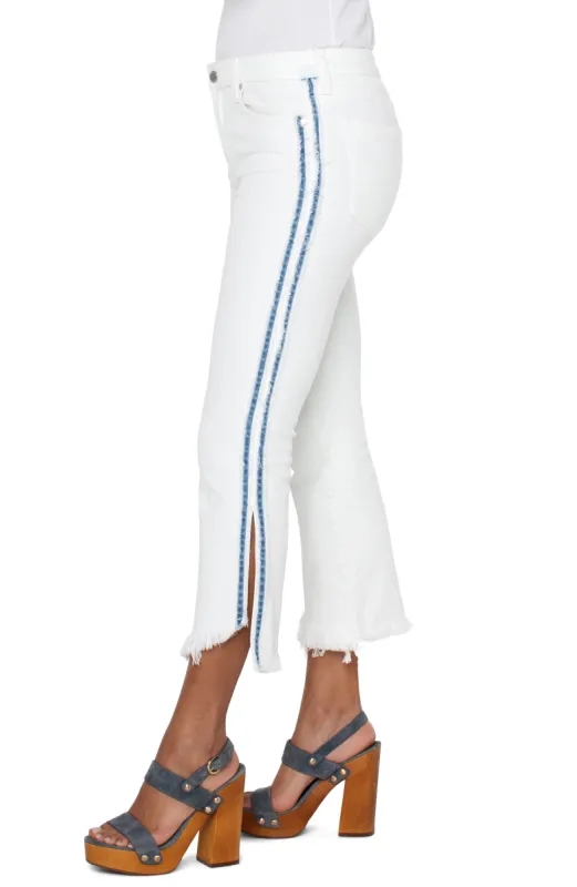 HANNAH CROP FLARE WITH INDIGO FRAY HEM sold by Liverpool Jeans Company