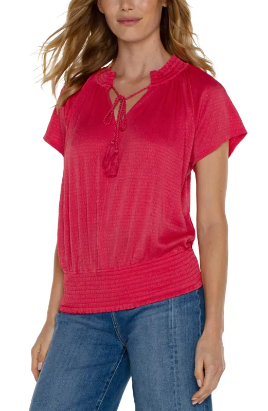 SHORT SLEEVE RAGLAN KNIT TOP sold by Liverpool Jeans Company