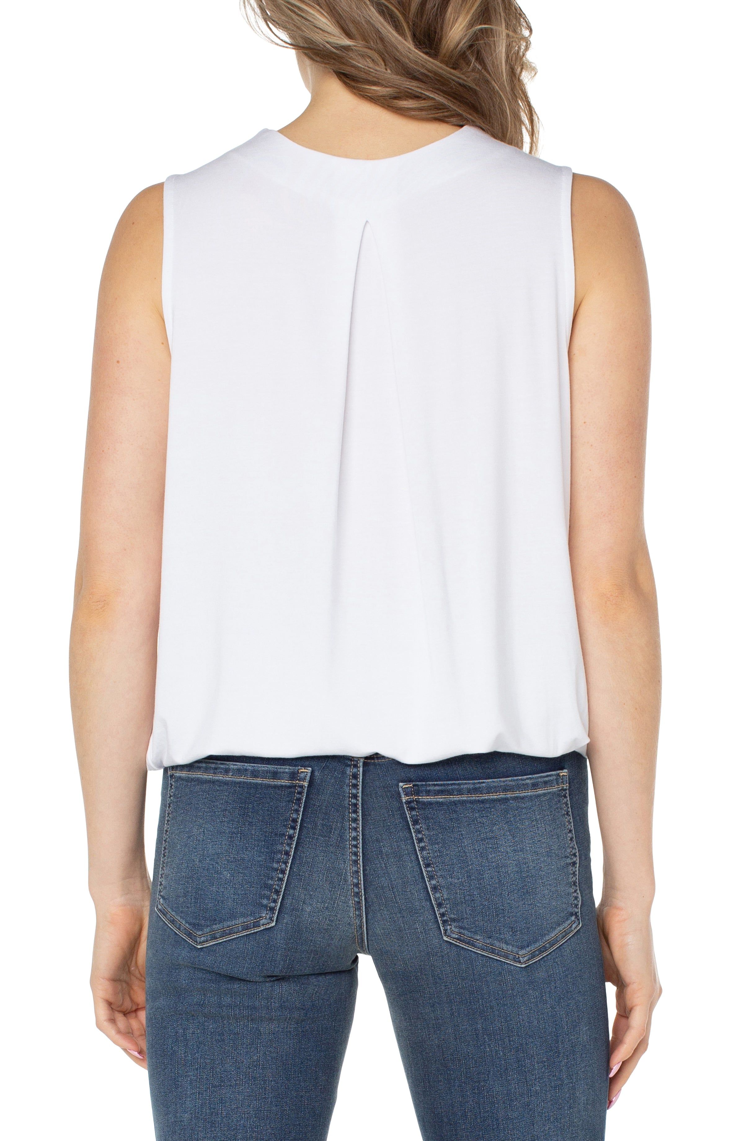 SLEEVELESS V-NECK DRAPE FRONT KNIT TOP sold by Liverpool Jeans Company product image thumbnail 2