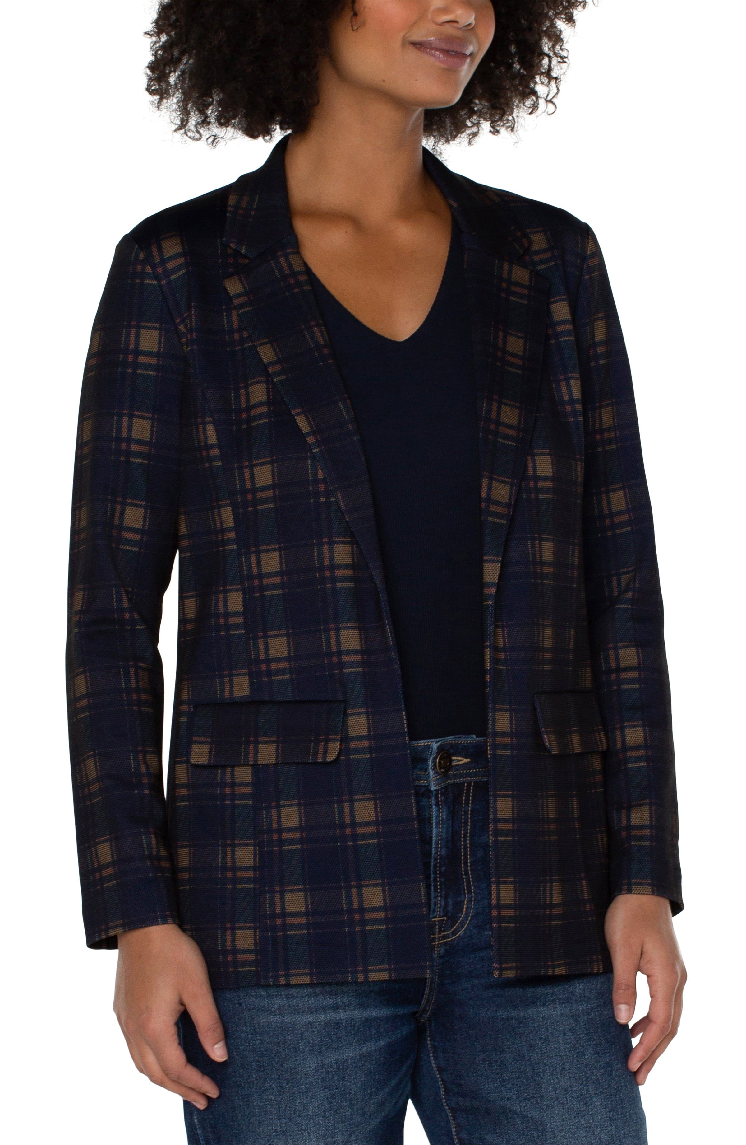 BOYFRIEND BLAZER WITH PRINCESS DART PATTERN KNIT sold by Liverpool Jeans Company product image thumbnail 3