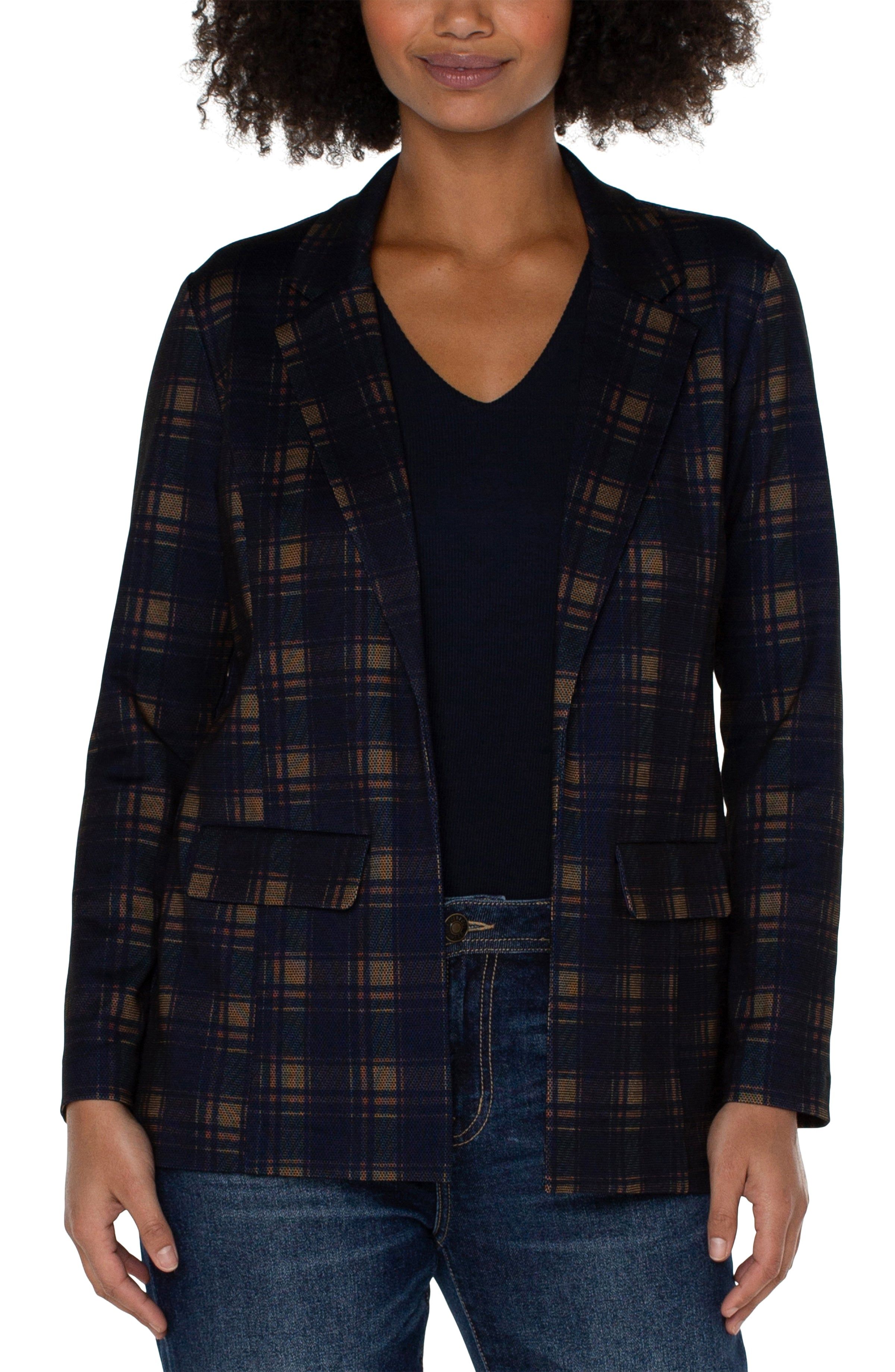 BOYFRIEND BLAZER WITH PRINCESS DART PATTERN KNIT sold by Liverpool Jeans Company