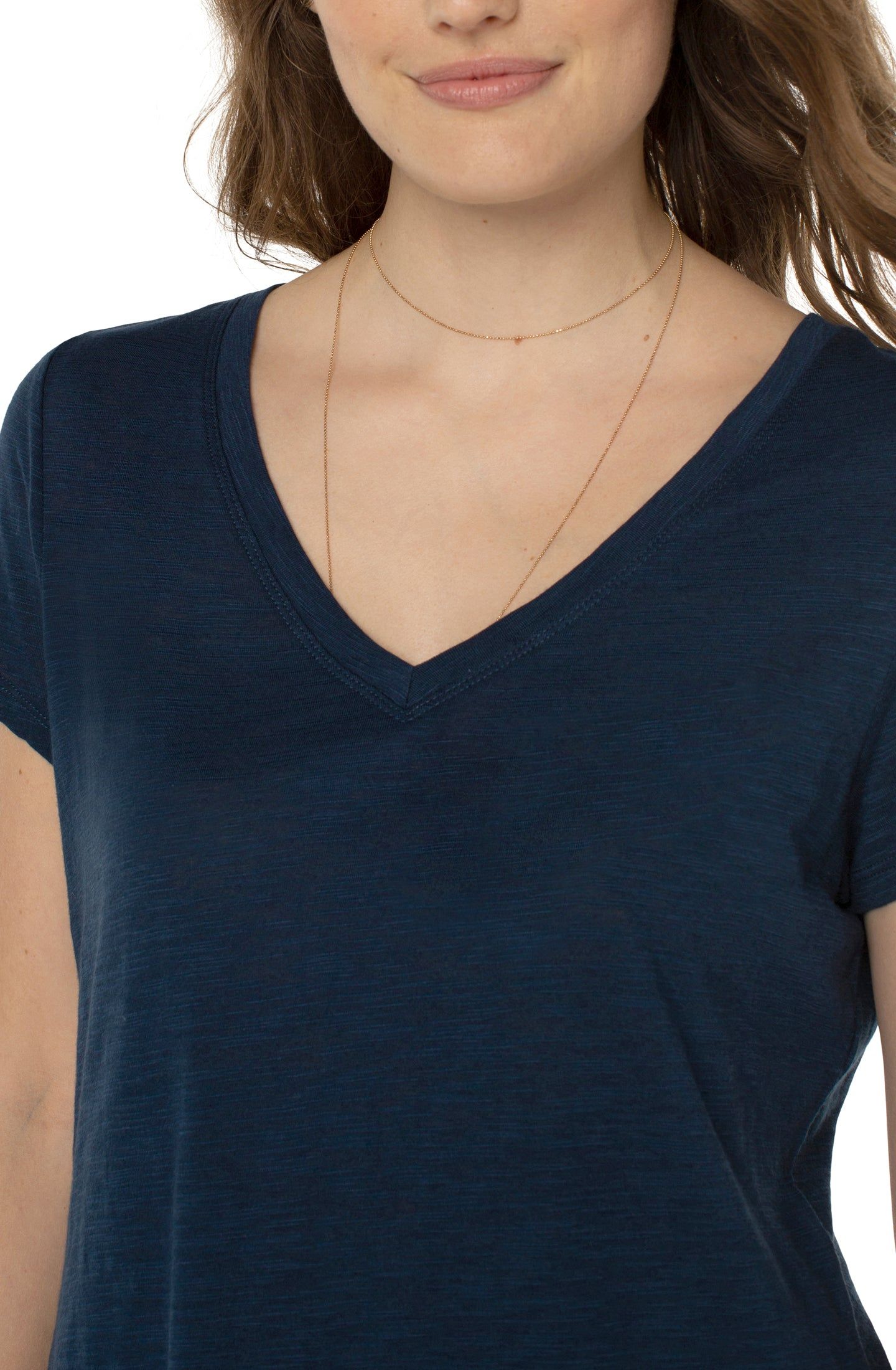 SLIM FIT V-NECK SLUB KNIT TEE sold by Liverpool Jeans Company product image thumbnail 2