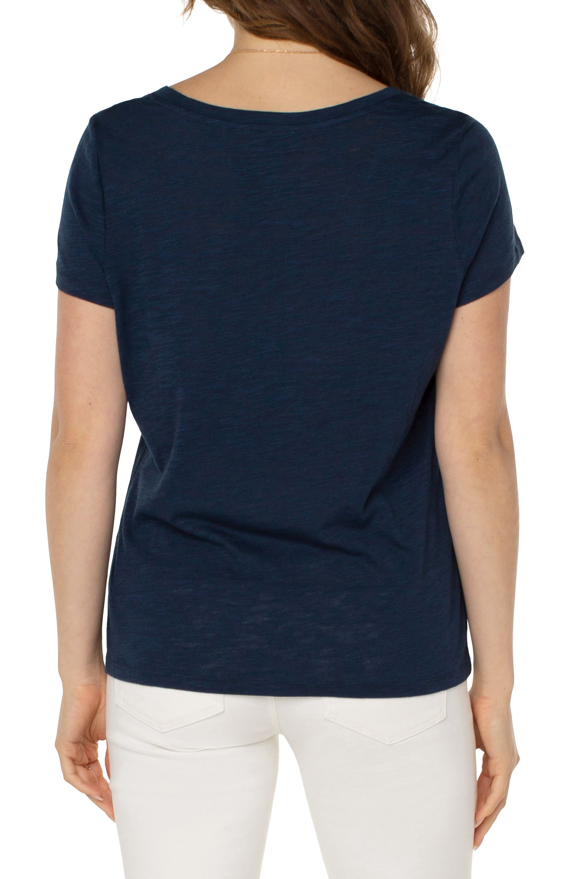 SLIM FIT V-NECK SLUB KNIT TEE sold by Liverpool Jeans Company product image thumbnail 3