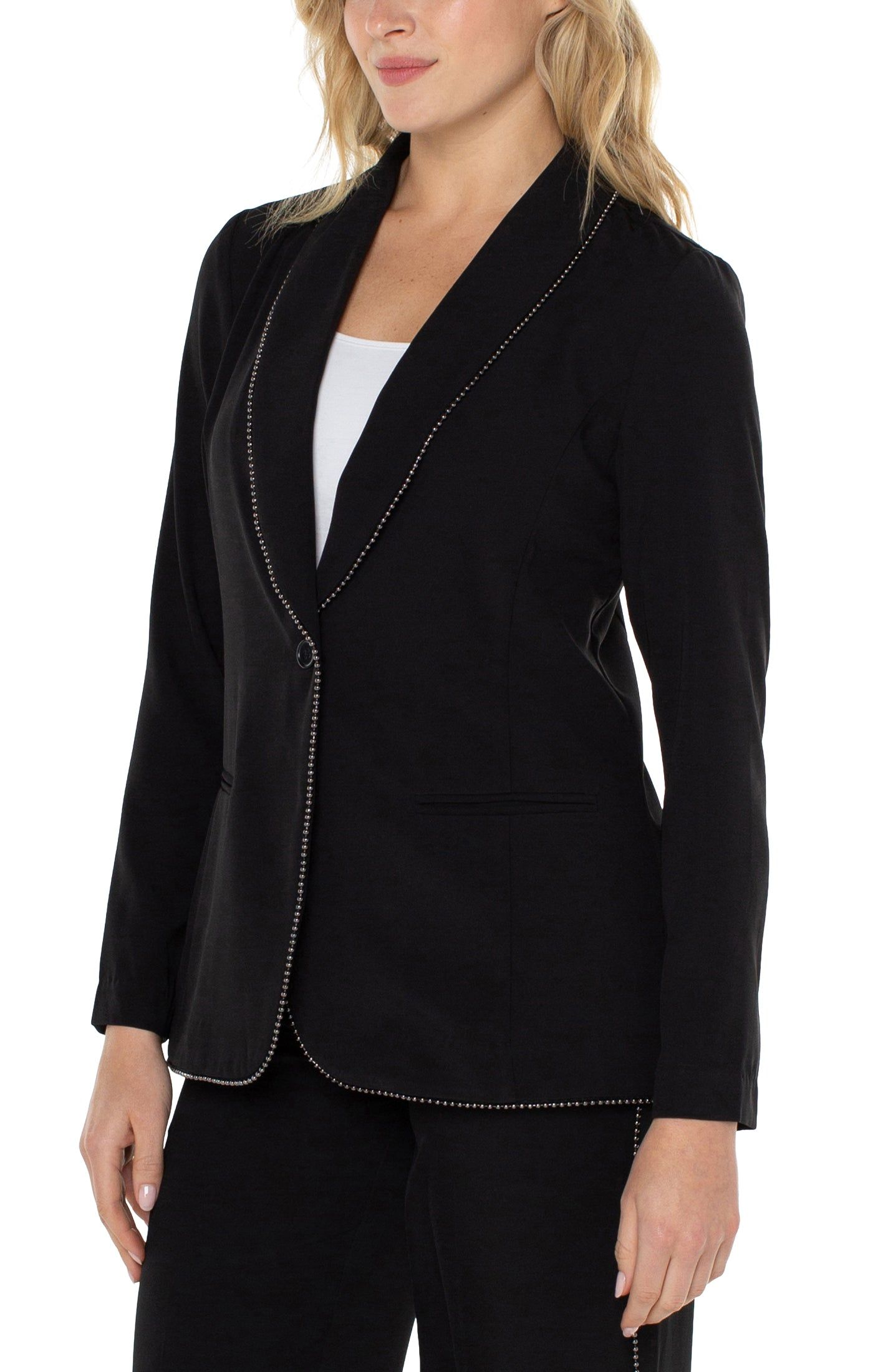 SHAWL COLLAR BLAZER WITH CHAIN DETAIL sold by Liverpool Jeans Company product image thumbnail 4