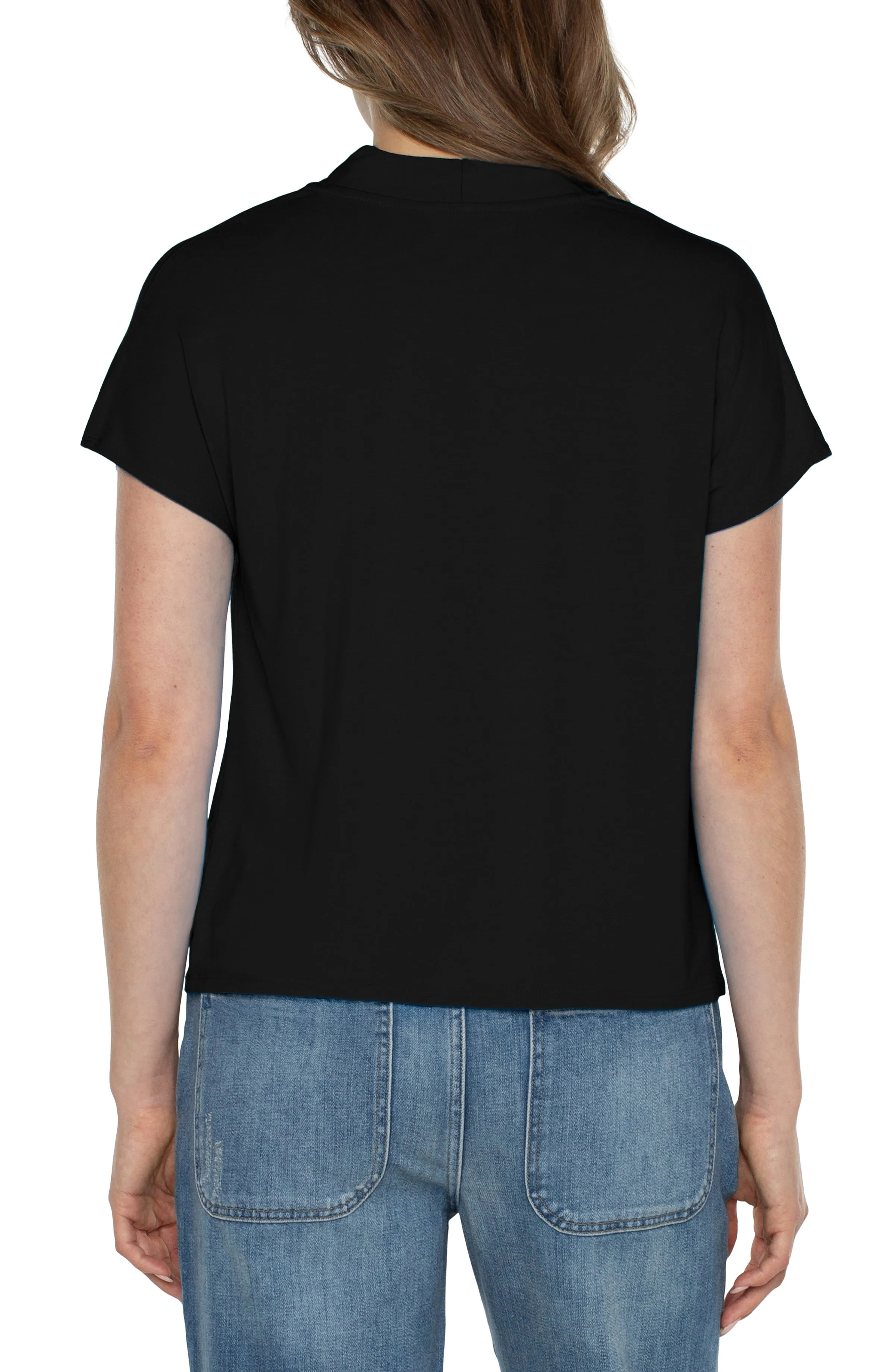 PETITE DOLMAN SLEEVE KNIT TOP WITH SHAWL COLLAR sold by Liverpool Jeans Company product image thumbnail 2