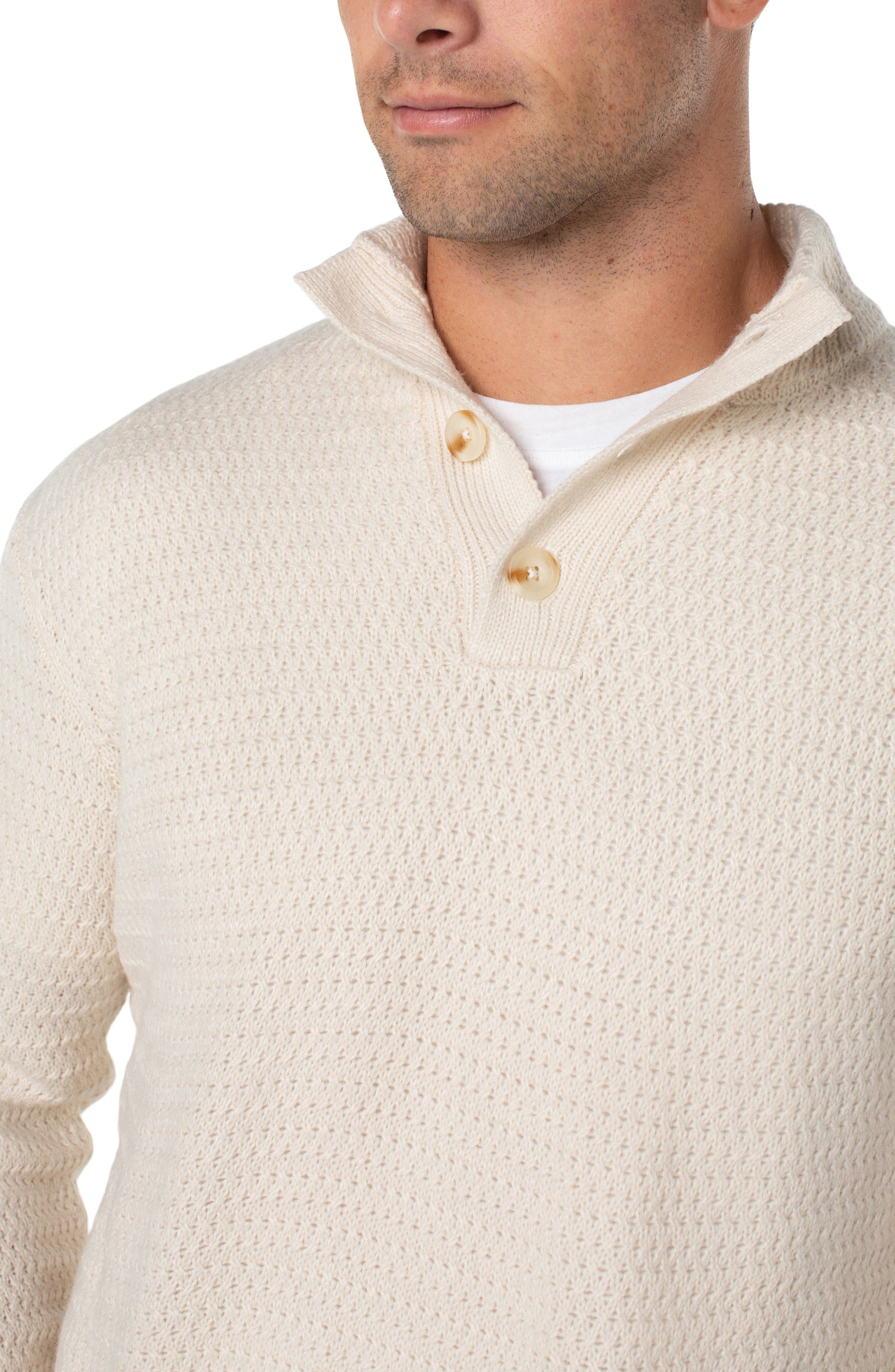 BUTTON MOCK NECK SWEATER sold by Liverpool Jeans Company product image thumbnail 2